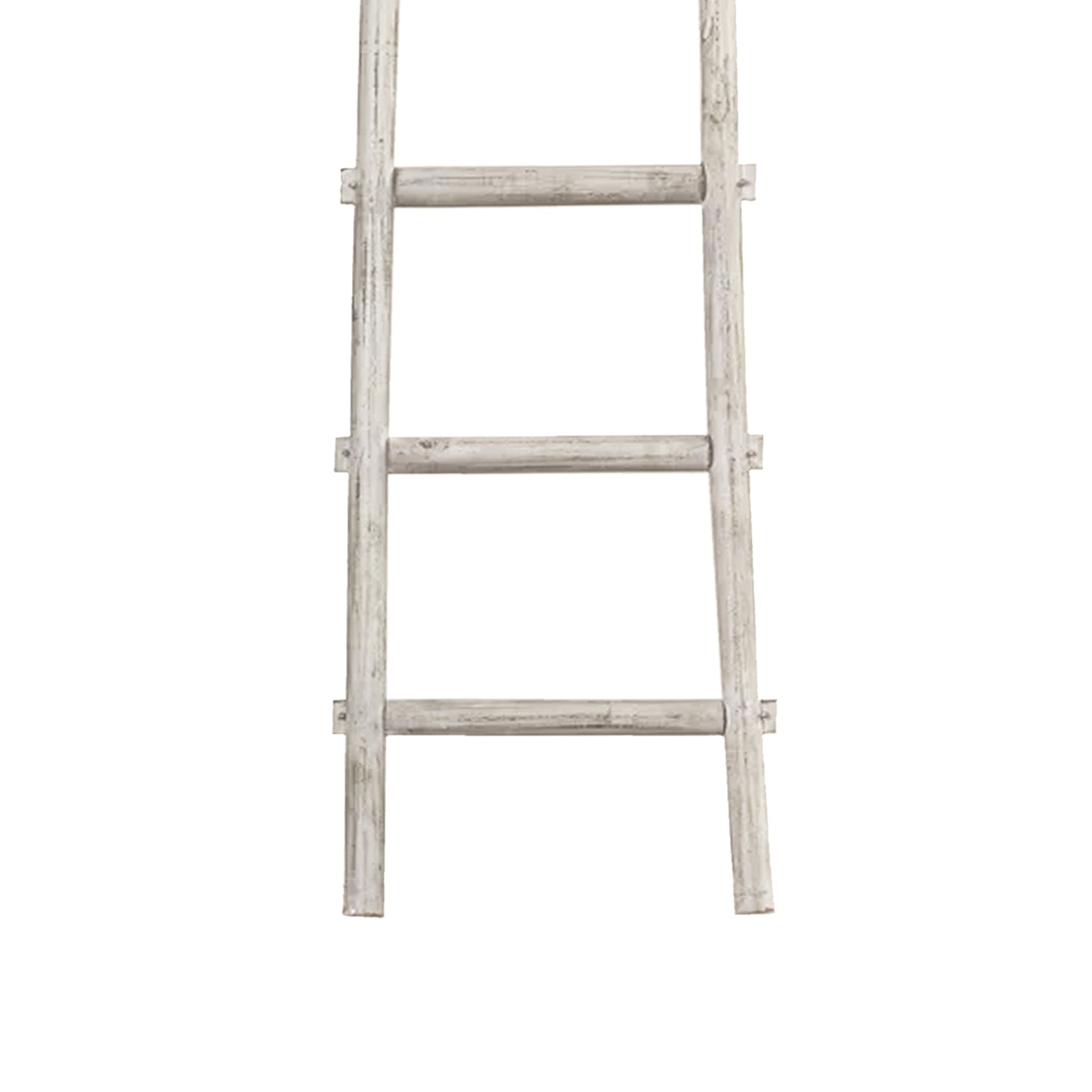 Transitional Style Wooden Decor Ladder With 6 Steps White