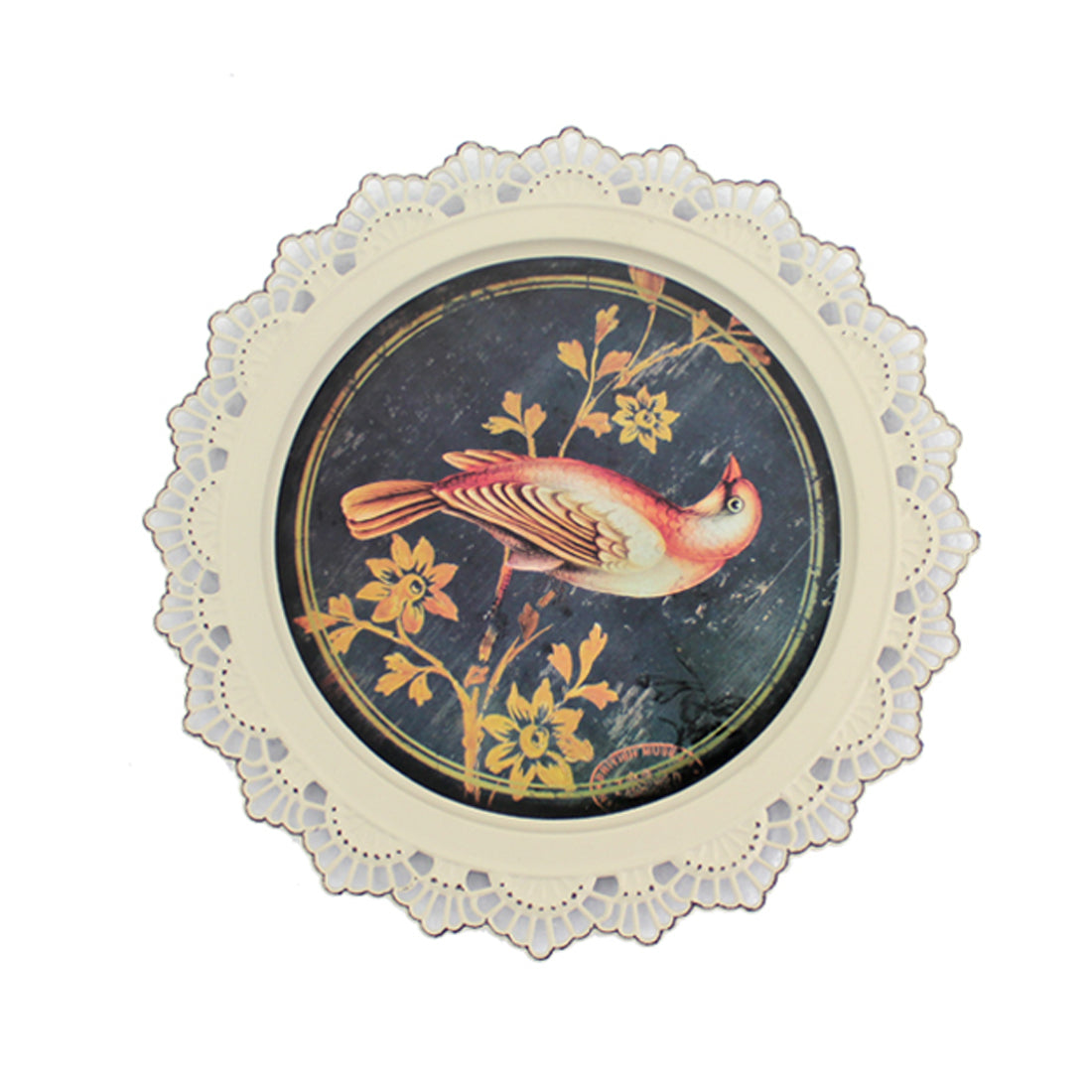 4 Piece Plate Design Wall Decor With Nature Inspired Theme Multicolor