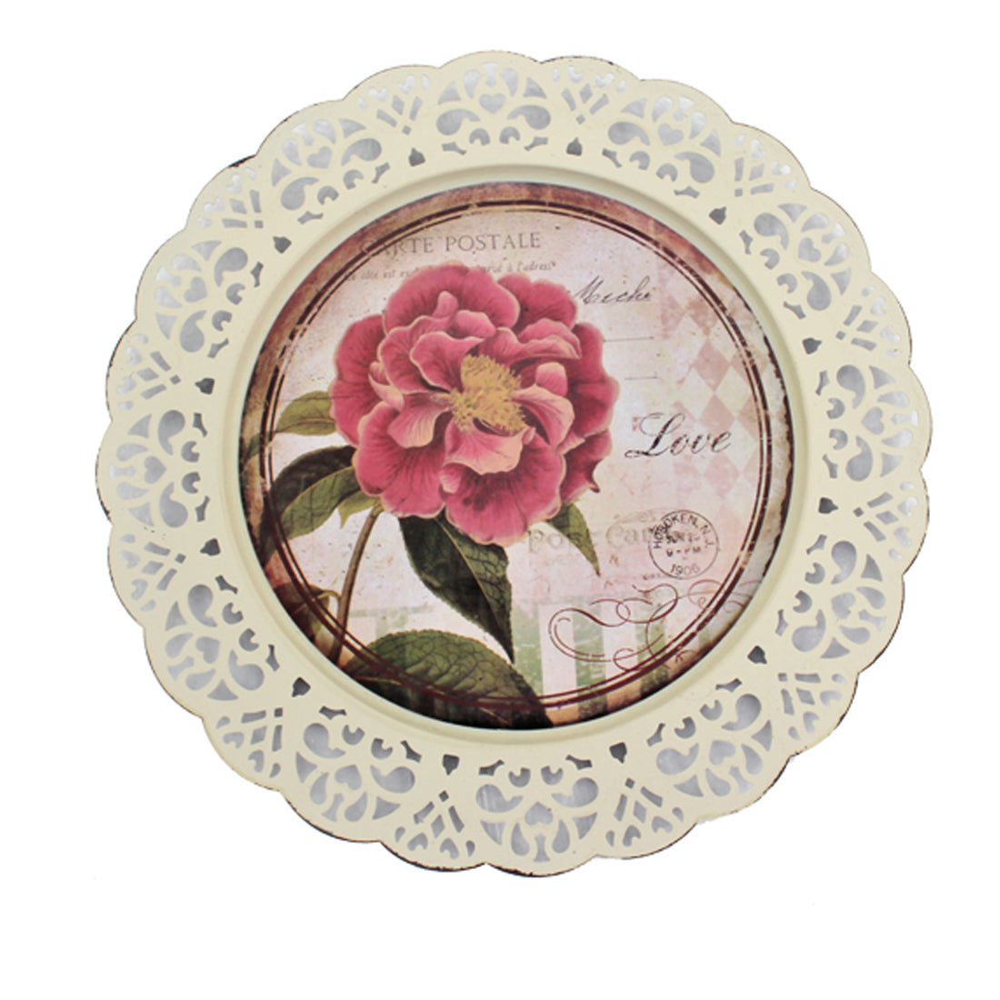 4 Piece Plate Design Wall Decor With Nature Inspired Theme Multicolor