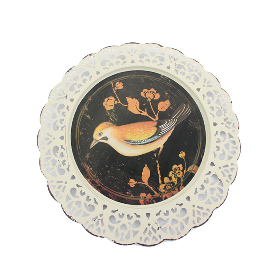 4 Piece Transitional Plate Design Wall Decor With Nature Theme Multicolor