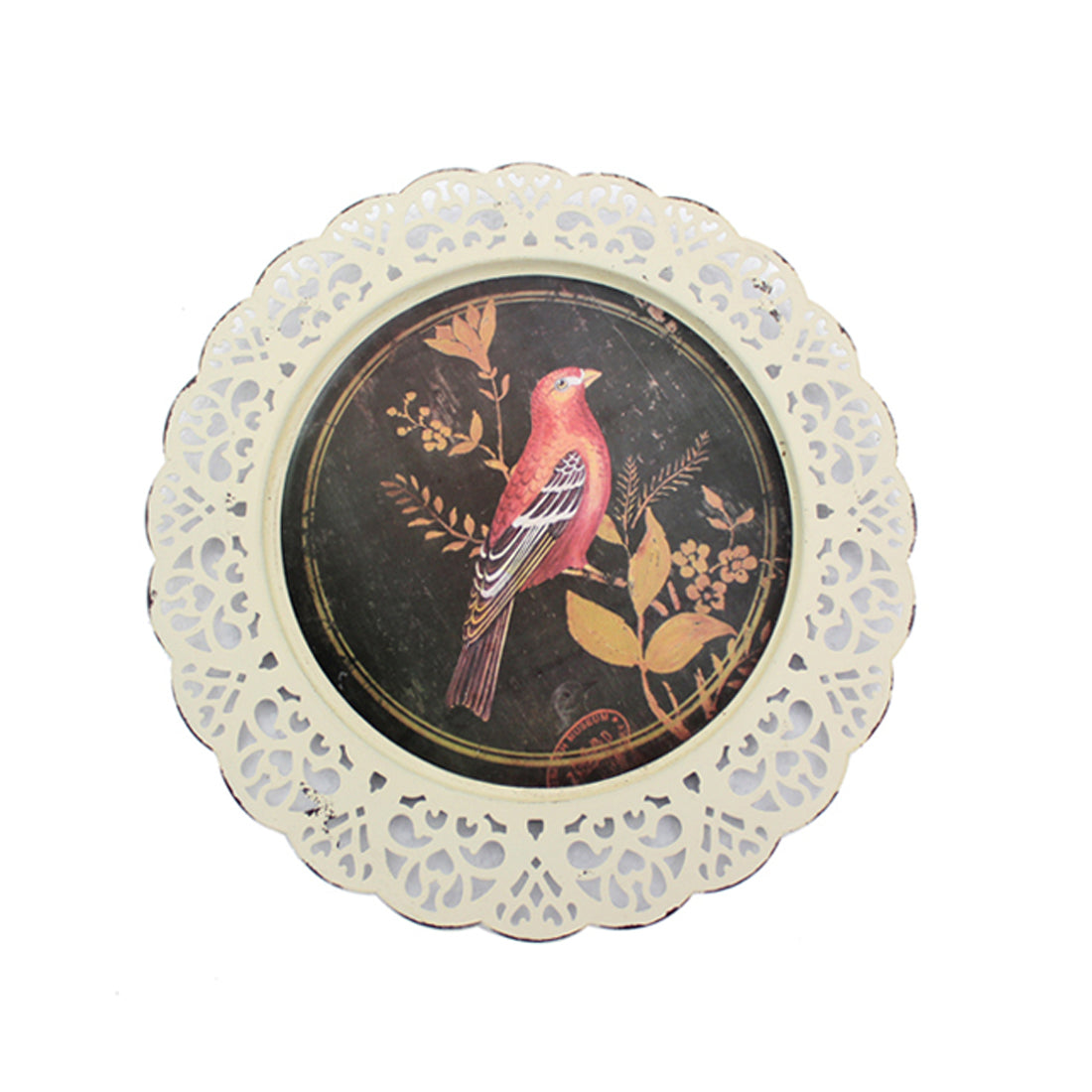 4 Piece Transitional Plate Design Wall Decor With Nature Theme Multicolor