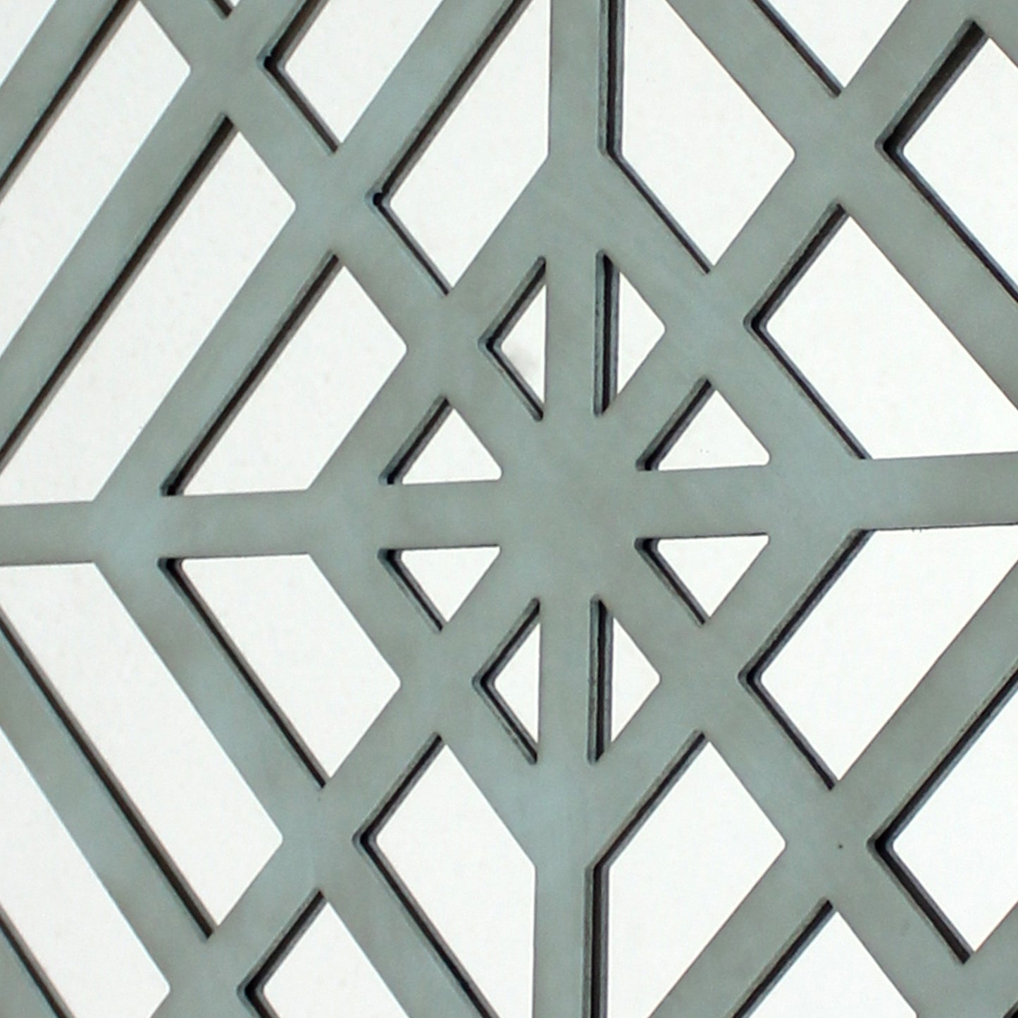 Contemporary Mirrored Wall Decor With Geometric Overlay On Top Blue And Silver