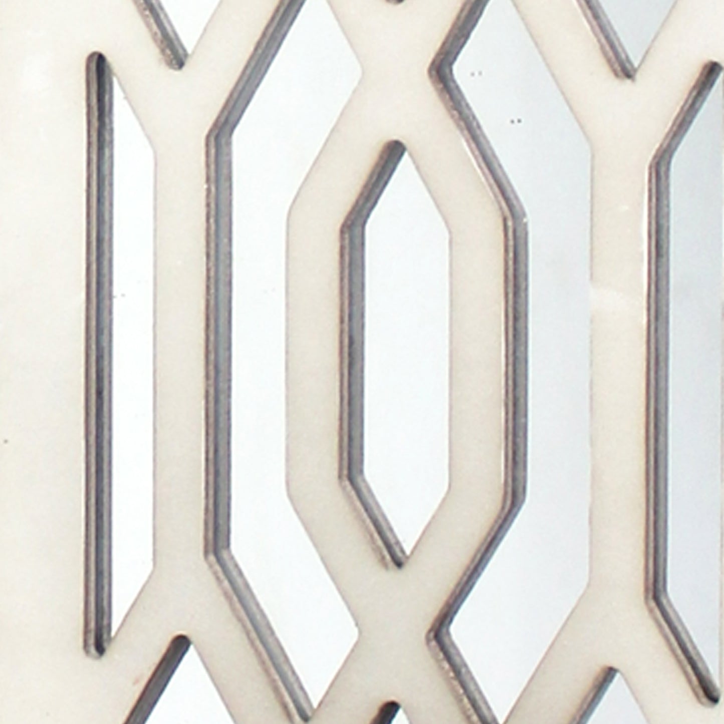 17 Inch Mirrored Wall Art Candle Holder Sconce Lattice Design White