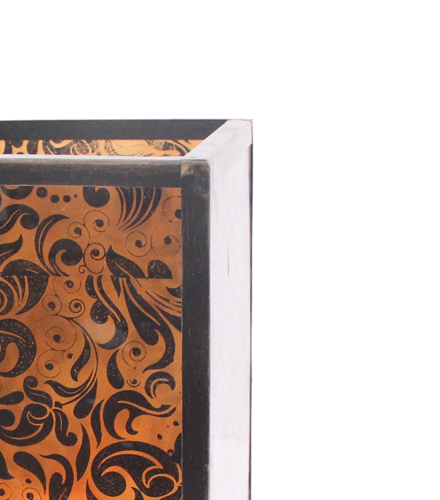 Cuboidal Metal And Glass Filigree Candleholder Black And Clear