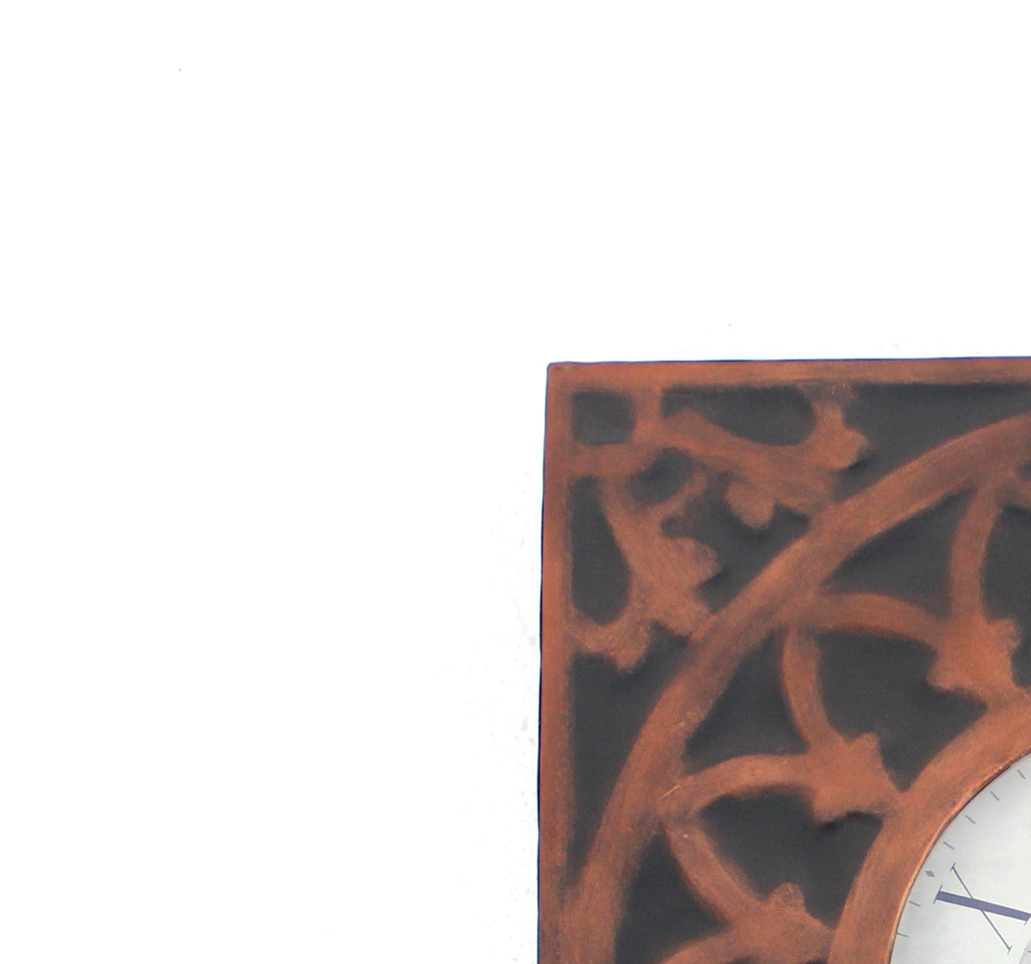 Baroque Design Metal Wall Clock With Roman Numerals Brown And Black