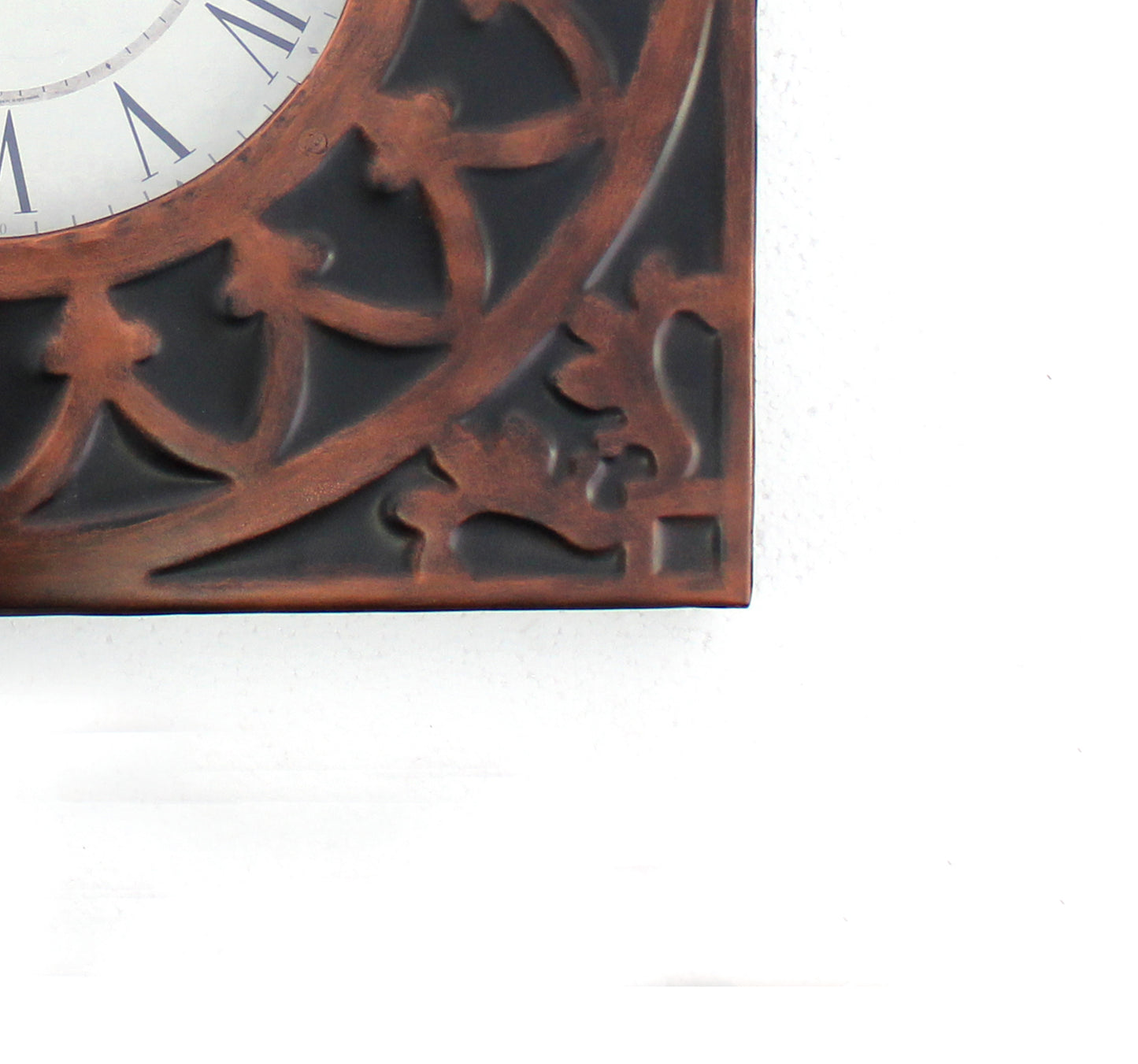 Baroque Design Metal Wall Clock With Roman Numerals Brown And Black