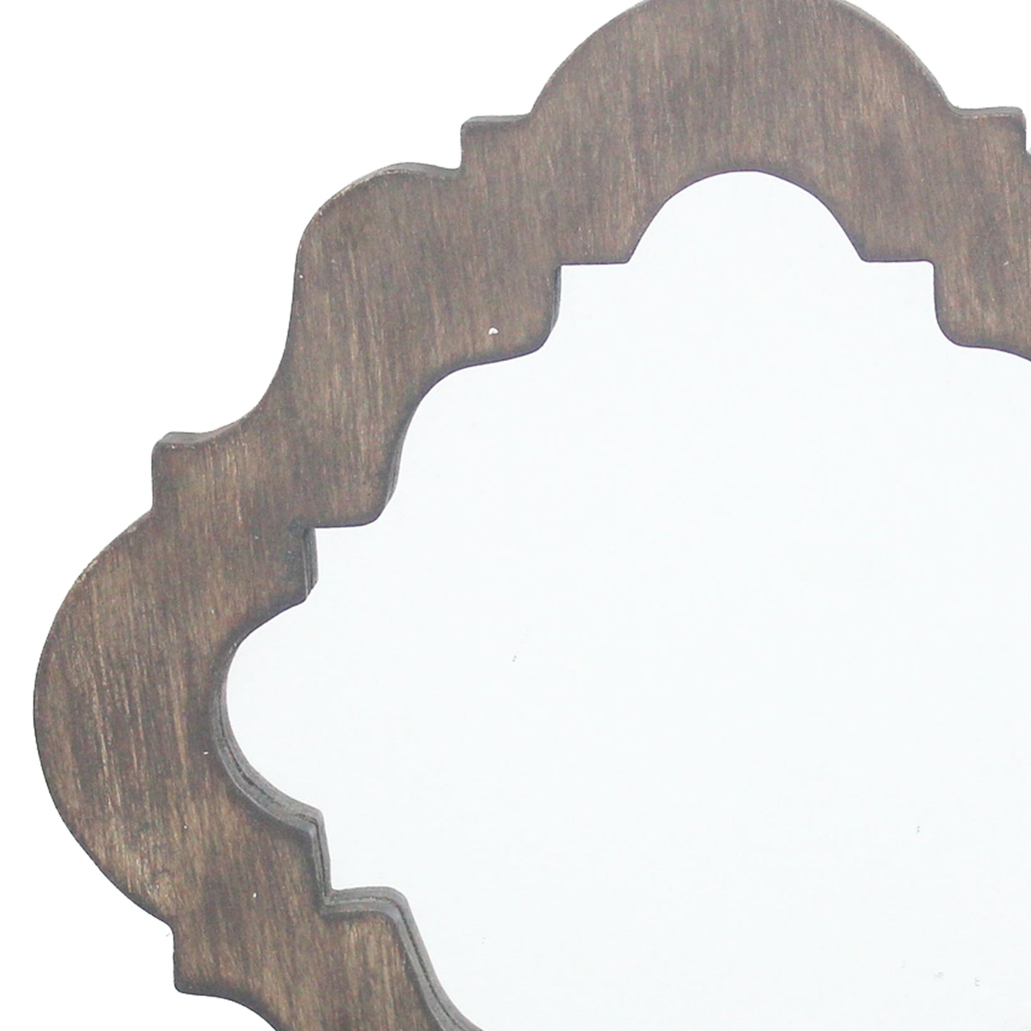 Wooden Candle Holders With Mirror And Quatrefoil Pattern Set Of 2 Brown