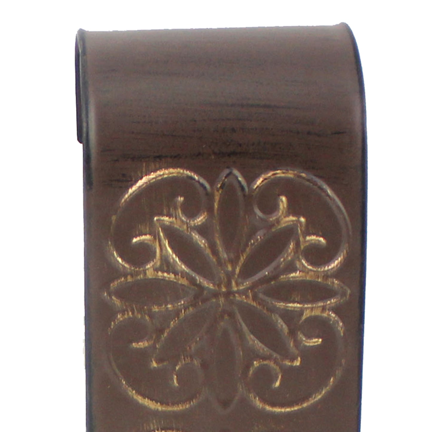 Metal Sconce Candle Holder With Embossed Intricate Carvings Brown