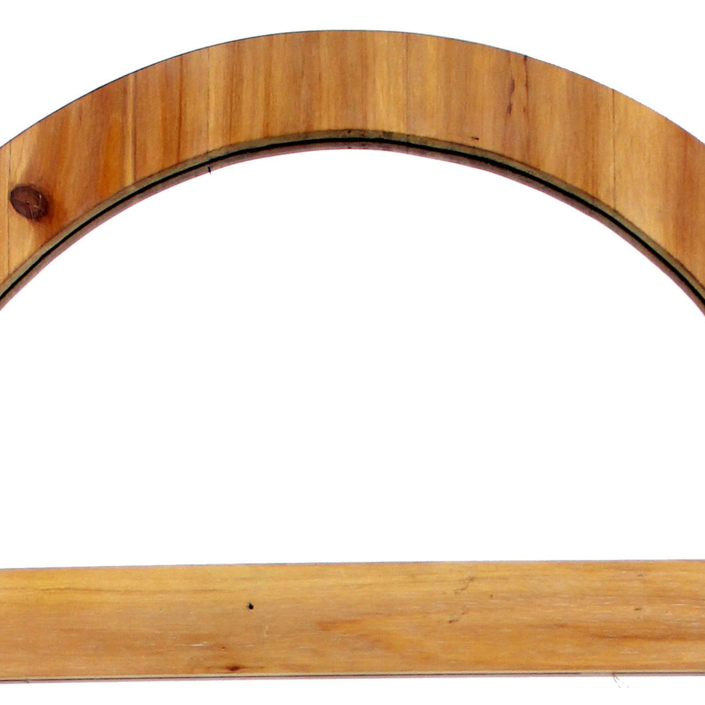 Farmhouse Style Rectangular Wooden Wall Mirror With Arched Top Brown