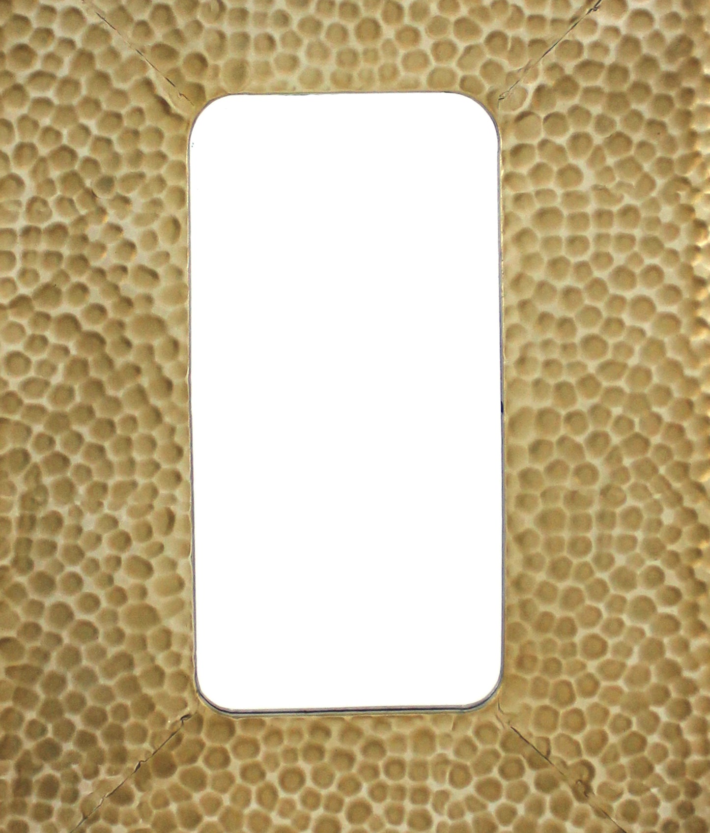 Farmhouse Style Rectangular Wall Mirror With Cobbly Frame Brown