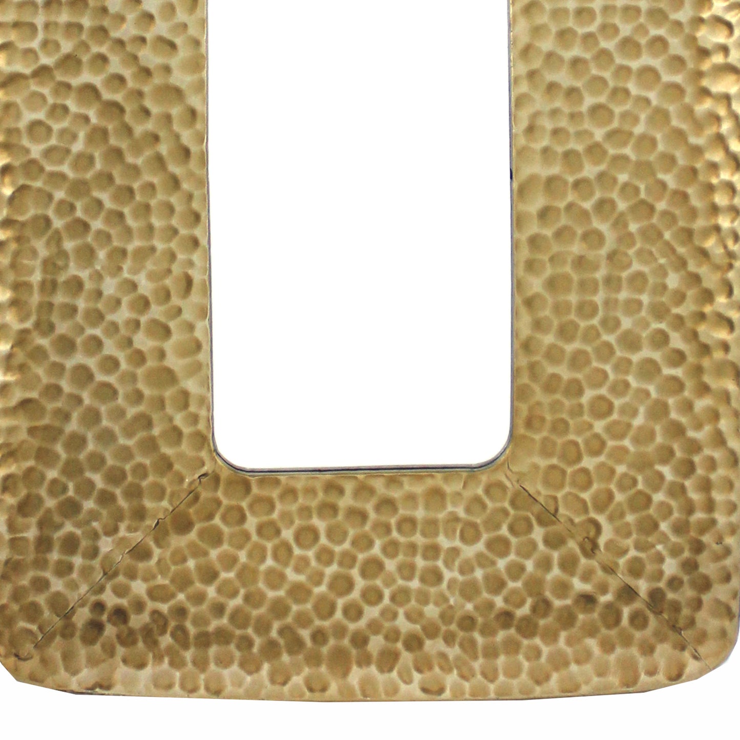 Farmhouse Style Rectangular Wall Mirror With Cobbly Frame Brown