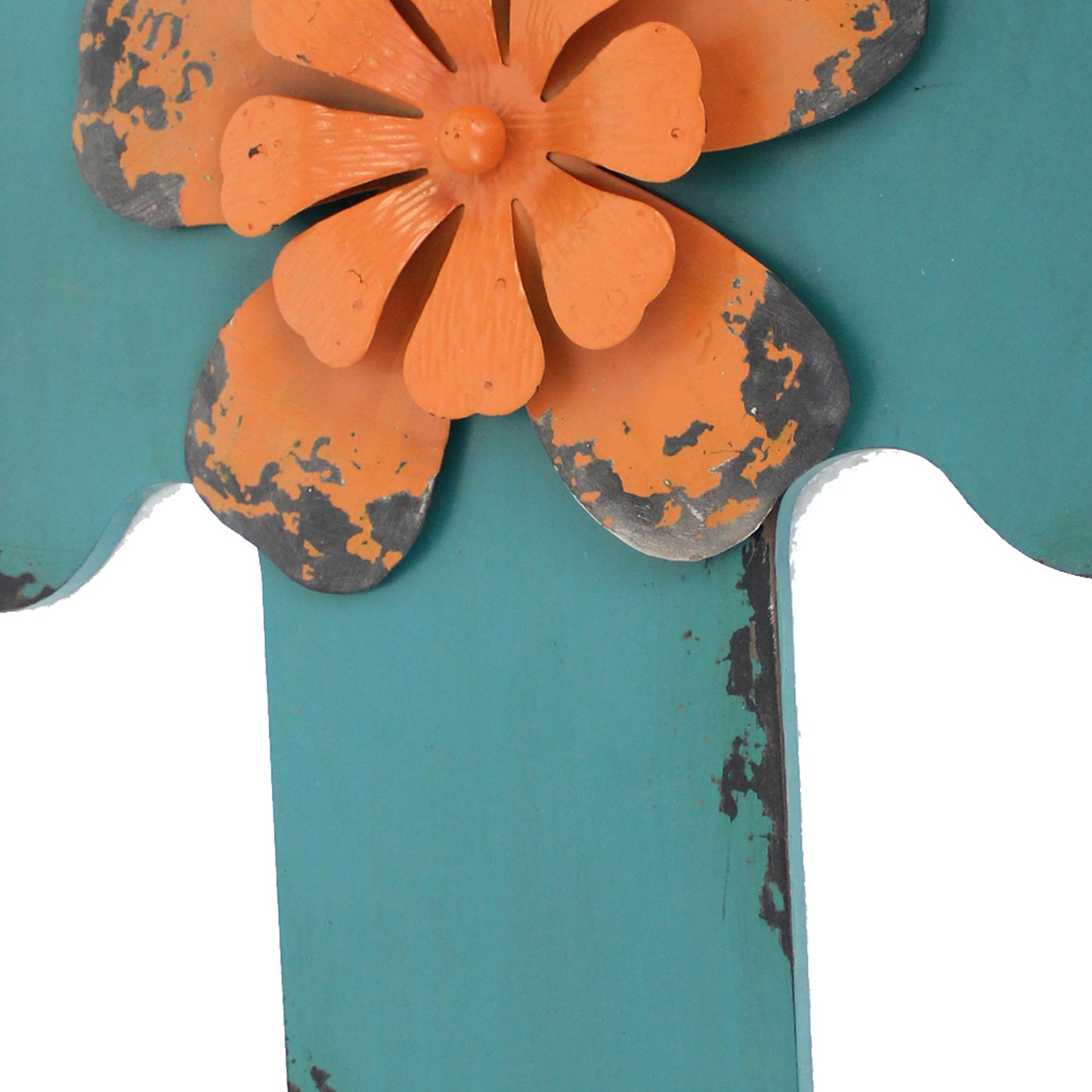 Rustic Wooden Cross Wall Decor Blue