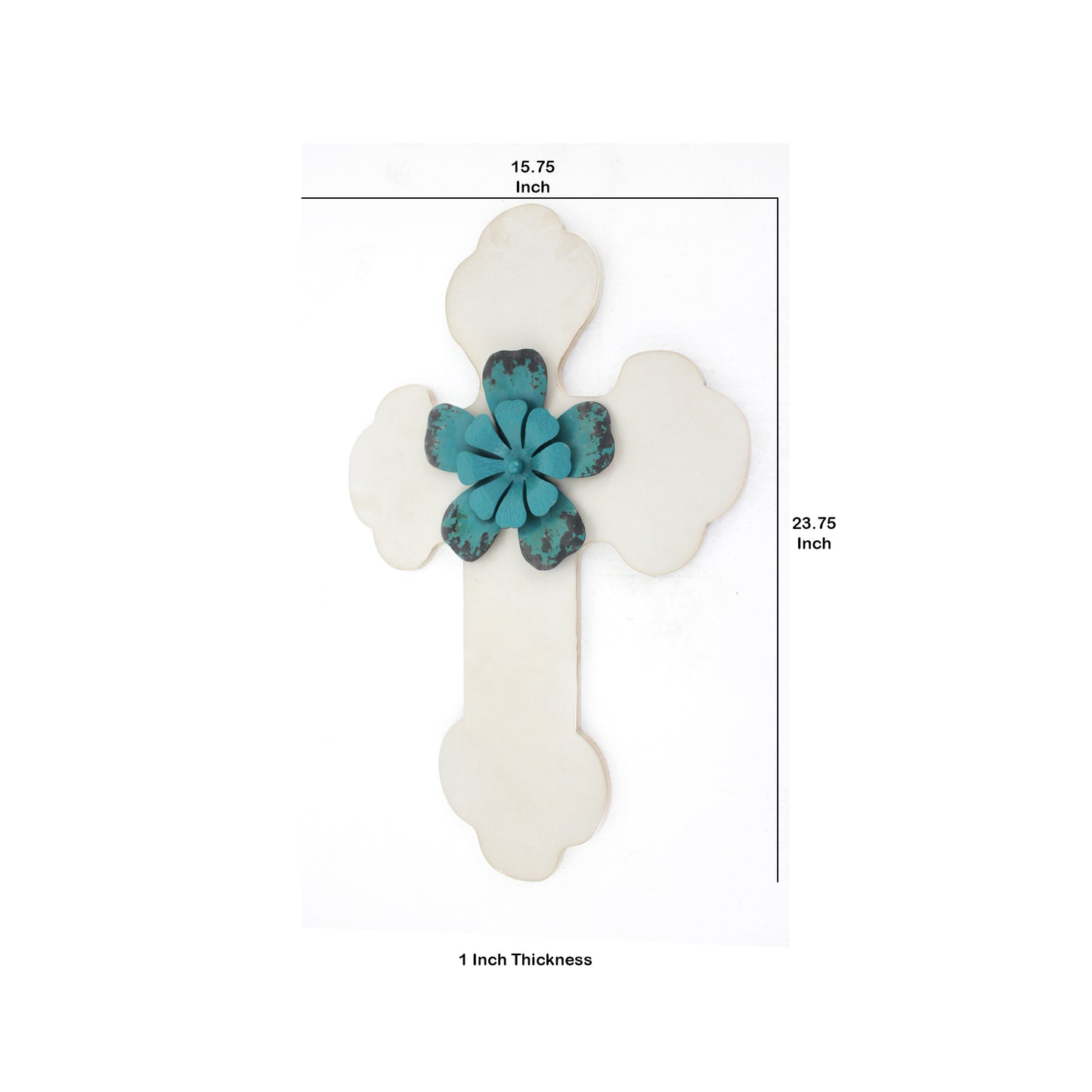 Rustic Wooden Cross Wall Decor White
