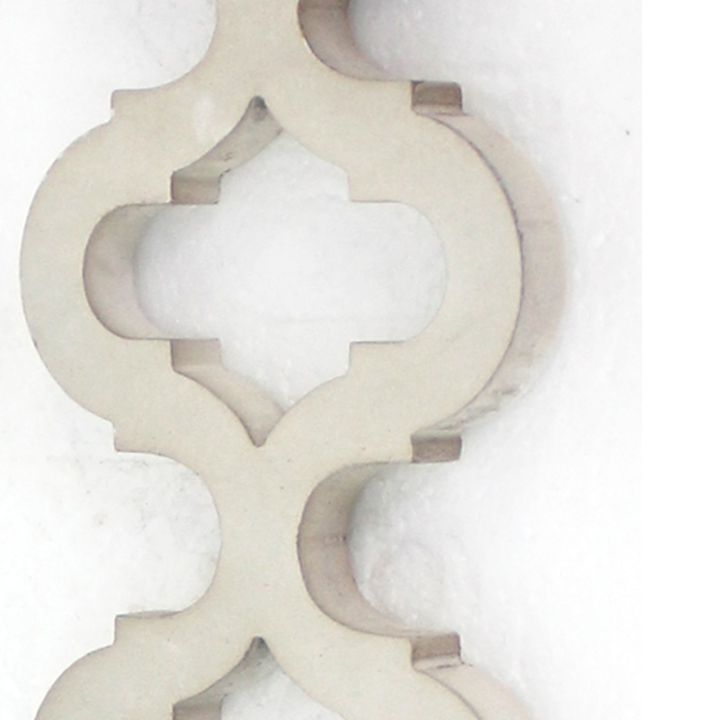 Geometric Lattice Wooden Frame Metal Candle Holder Set Of 2 White