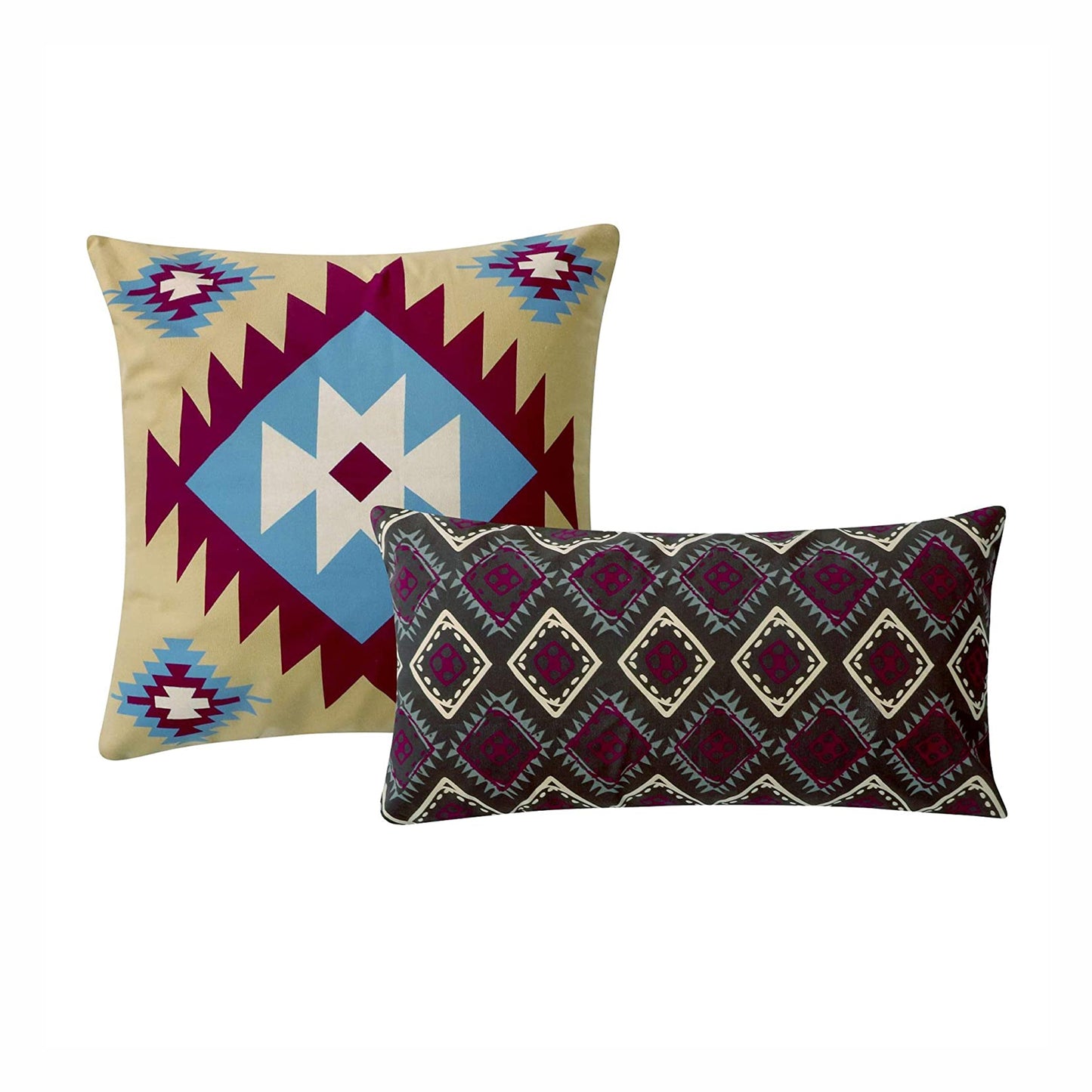 Tribal Print King Quilt Set With Decorative Pillows Multicolor
