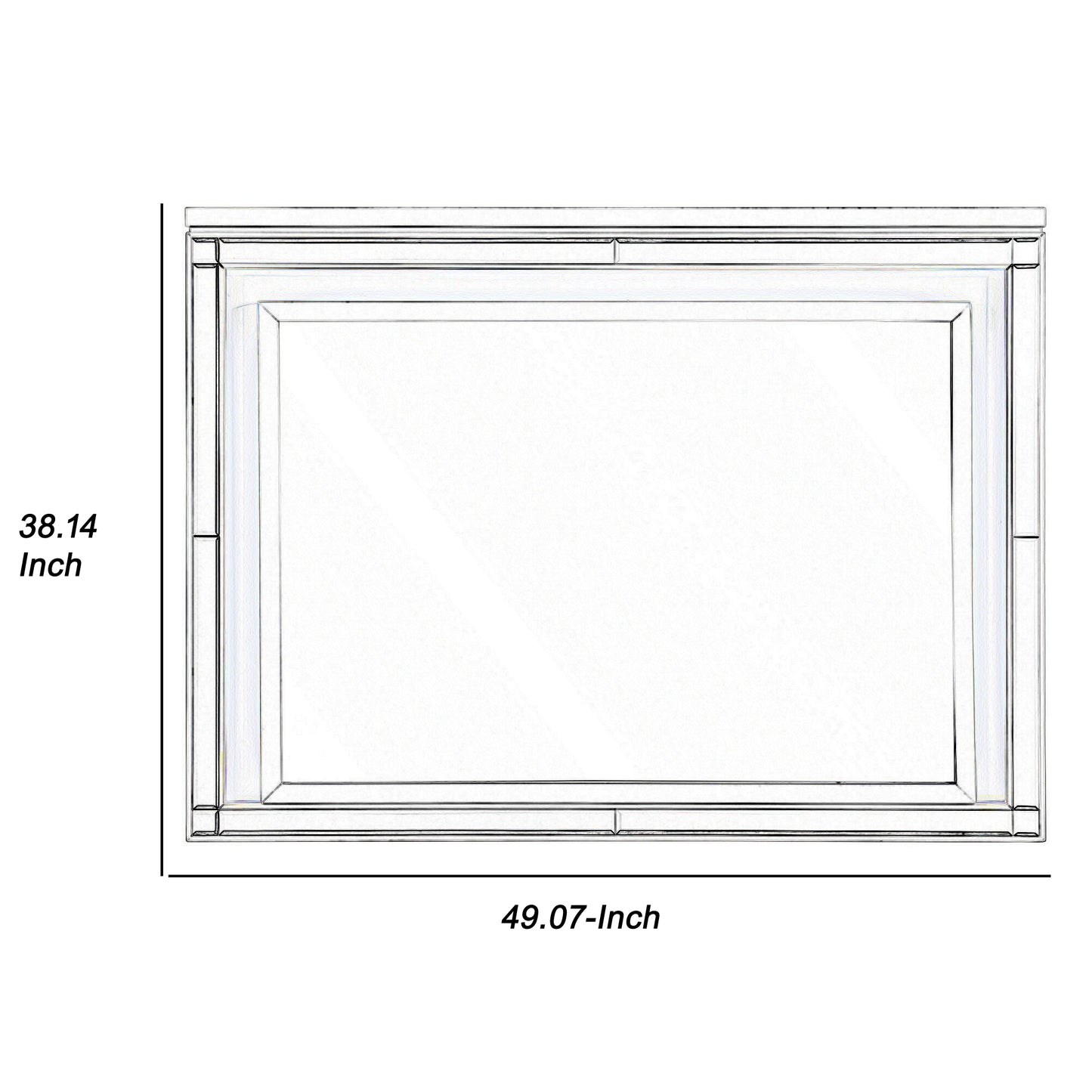 Contemporary Style Beveled Edge Mirror With Led Light White And Silver