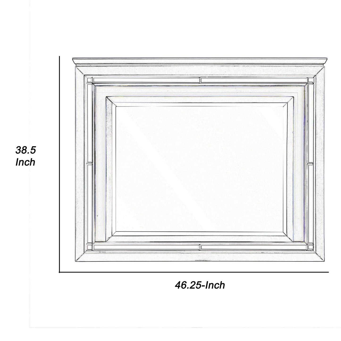 Contemporary Style Beveled Edge Mirror With Led Light Silver