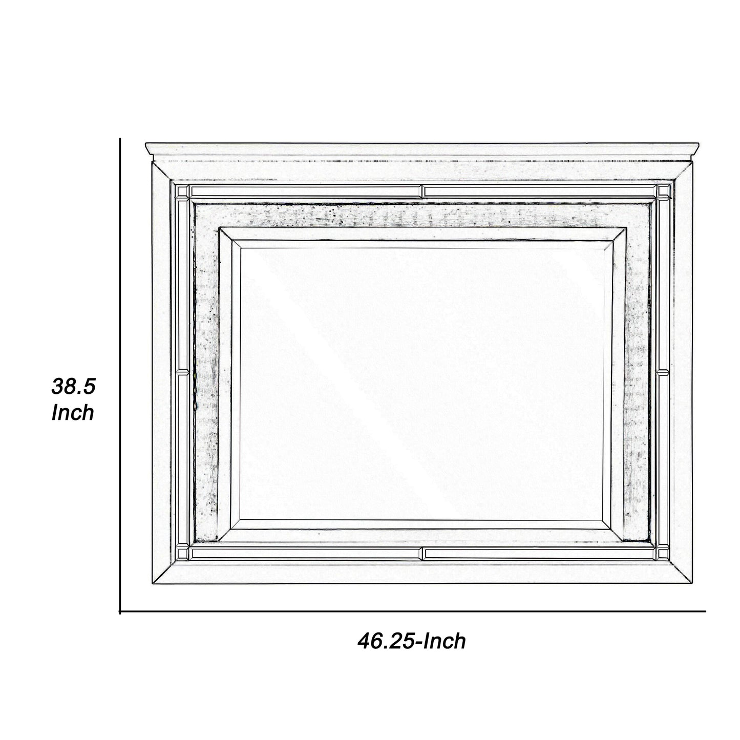 Contemporary Style Beveled Edge Mirror With Led Light Black And Silver