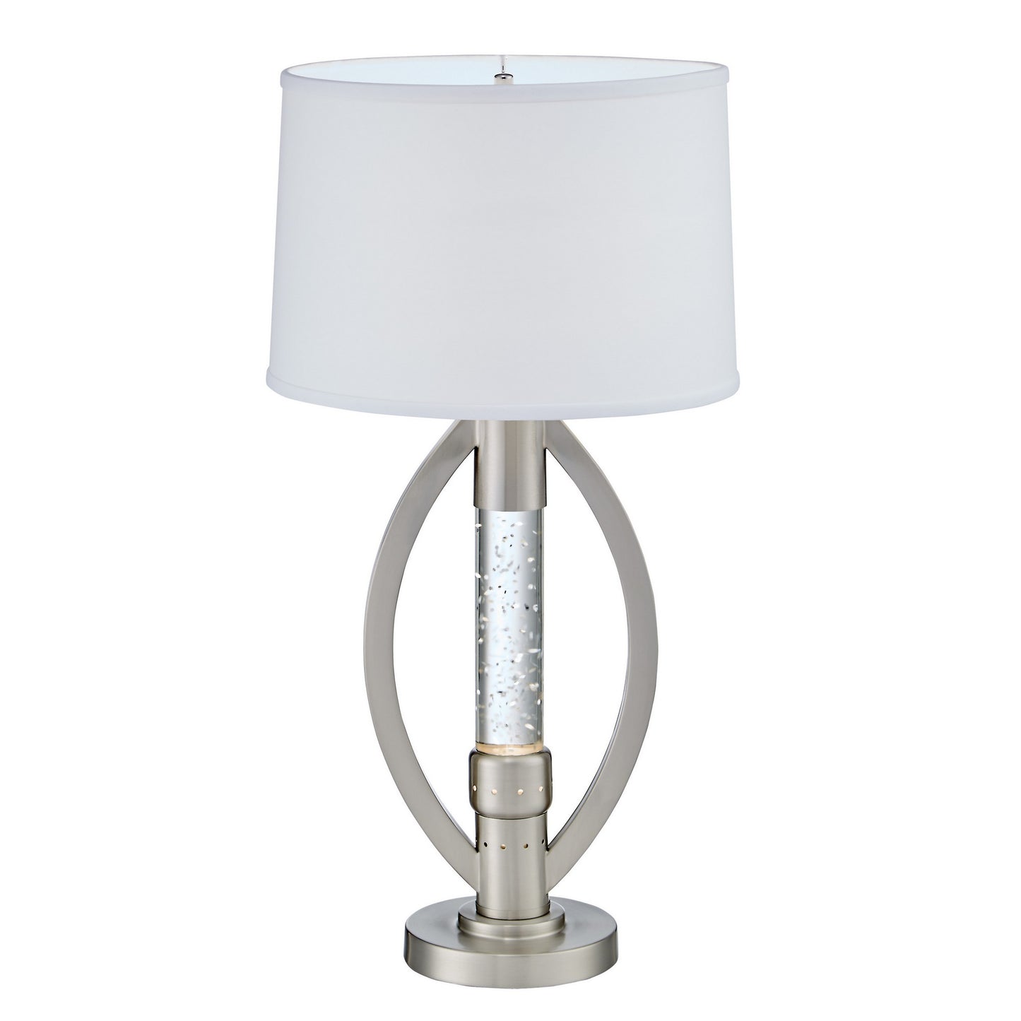 Circular Shade Table Lamp with 1 Water Dance Lights and Round Base Silver