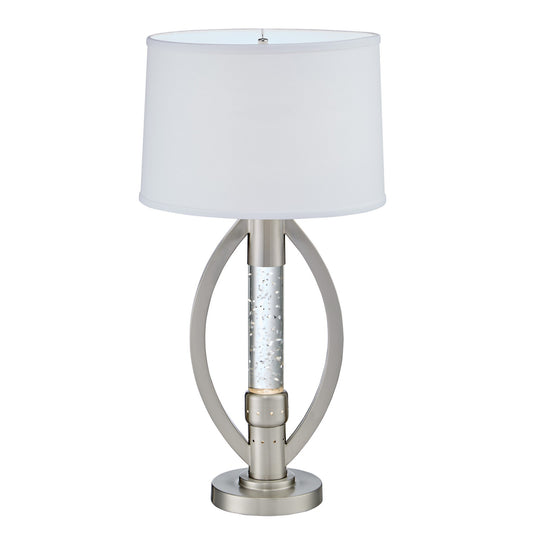 Circular Shade Table Lamp with 1 Water Dance Lights and Round Base Silver