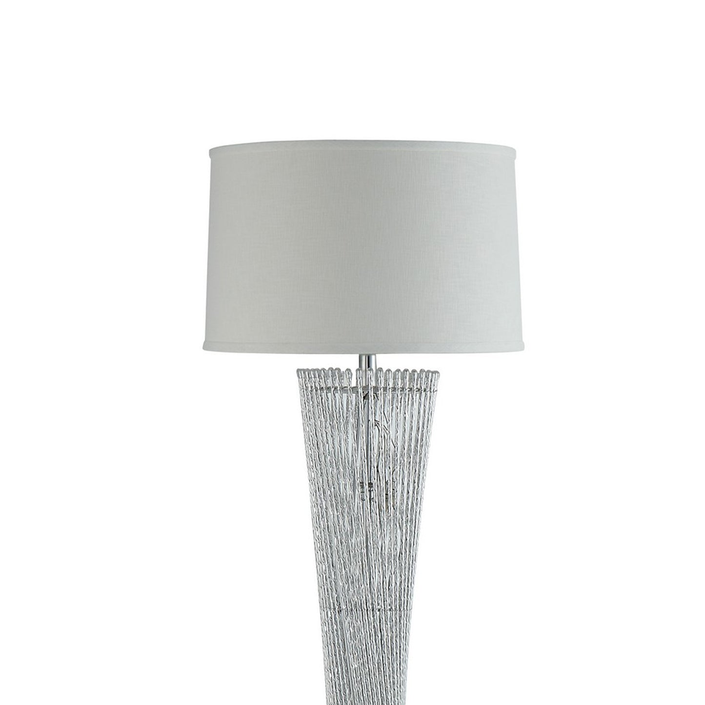 Hourglass Floor Lamp With Filament Styled Rods Structure Silver