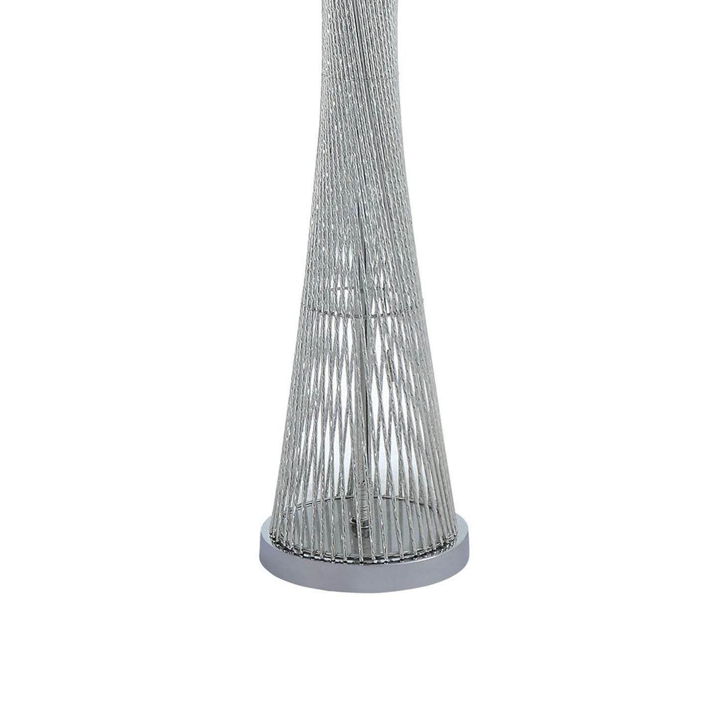Hourglass Floor Lamp With Filament Styled Rods Structure Silver