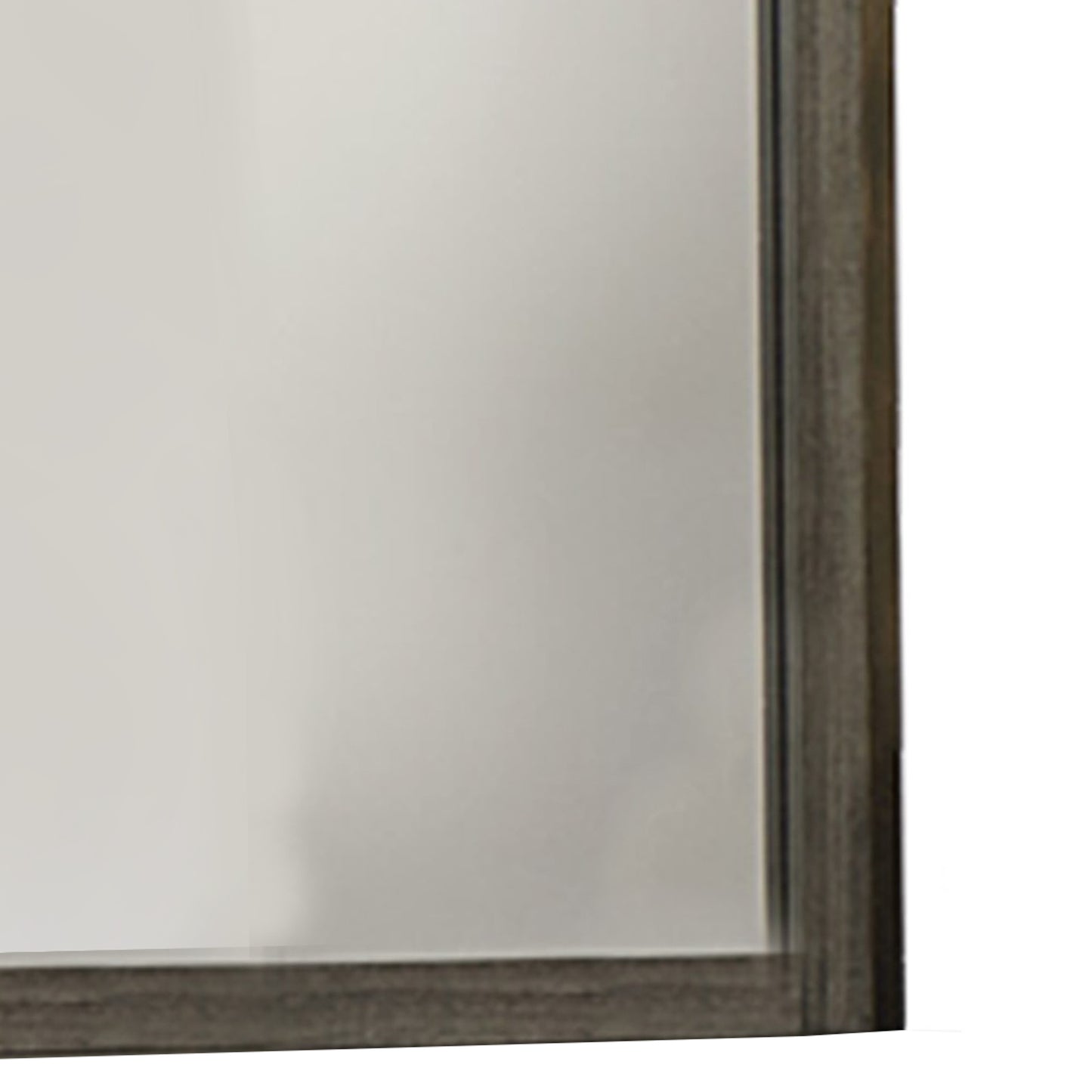 Rectangular Wood Encased Mirror With Grain Details Gray And Brown