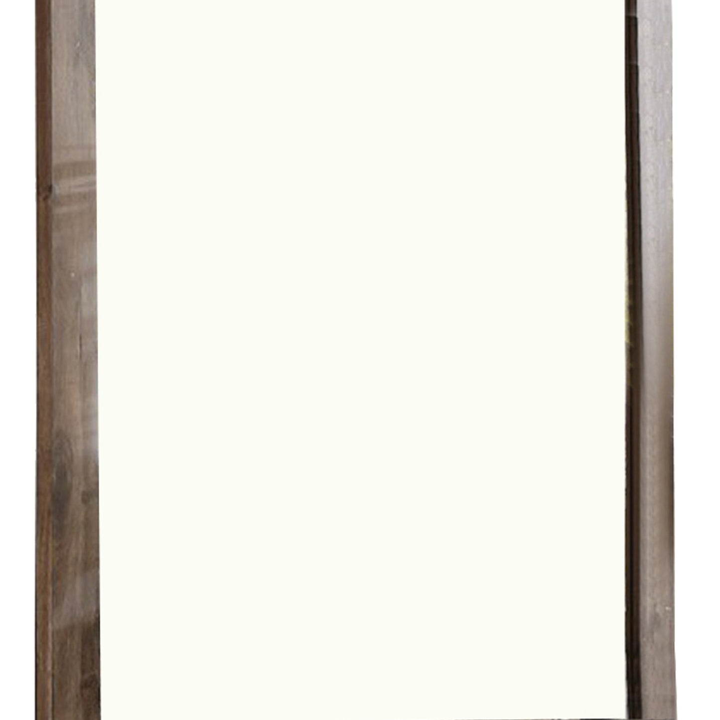 Transitional Style Wooden Encased Mirror With Grain Details Brown