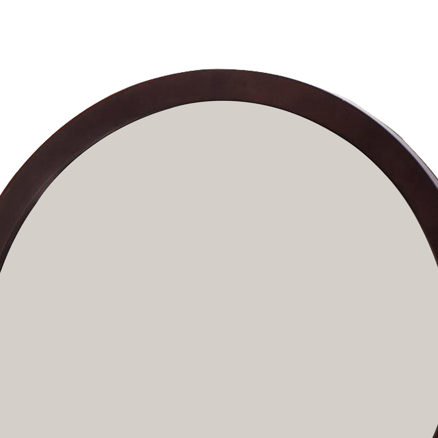 Transitional Style Curved Wooden Encased Beveled Mirror Brown