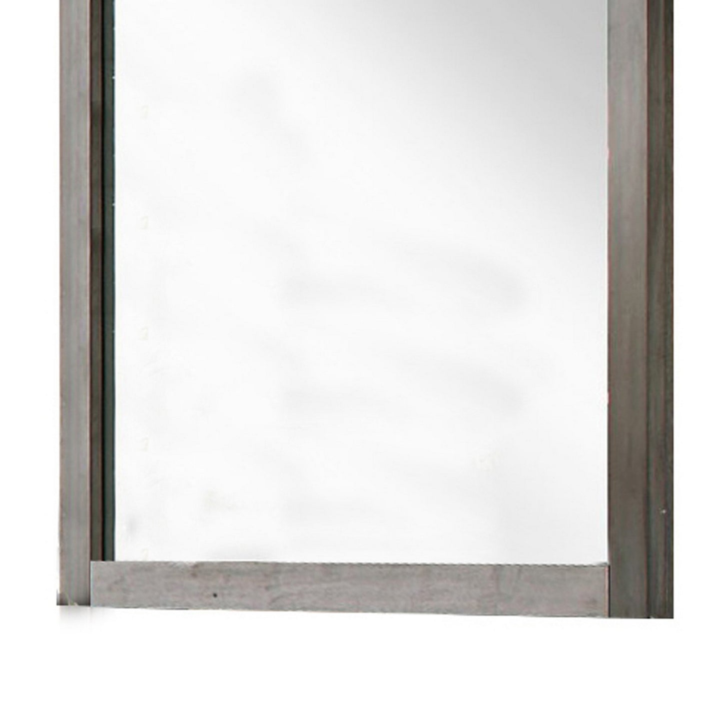 Industrial Style Wooden Frame Mirror With Metal Brackets And Rivets Brown