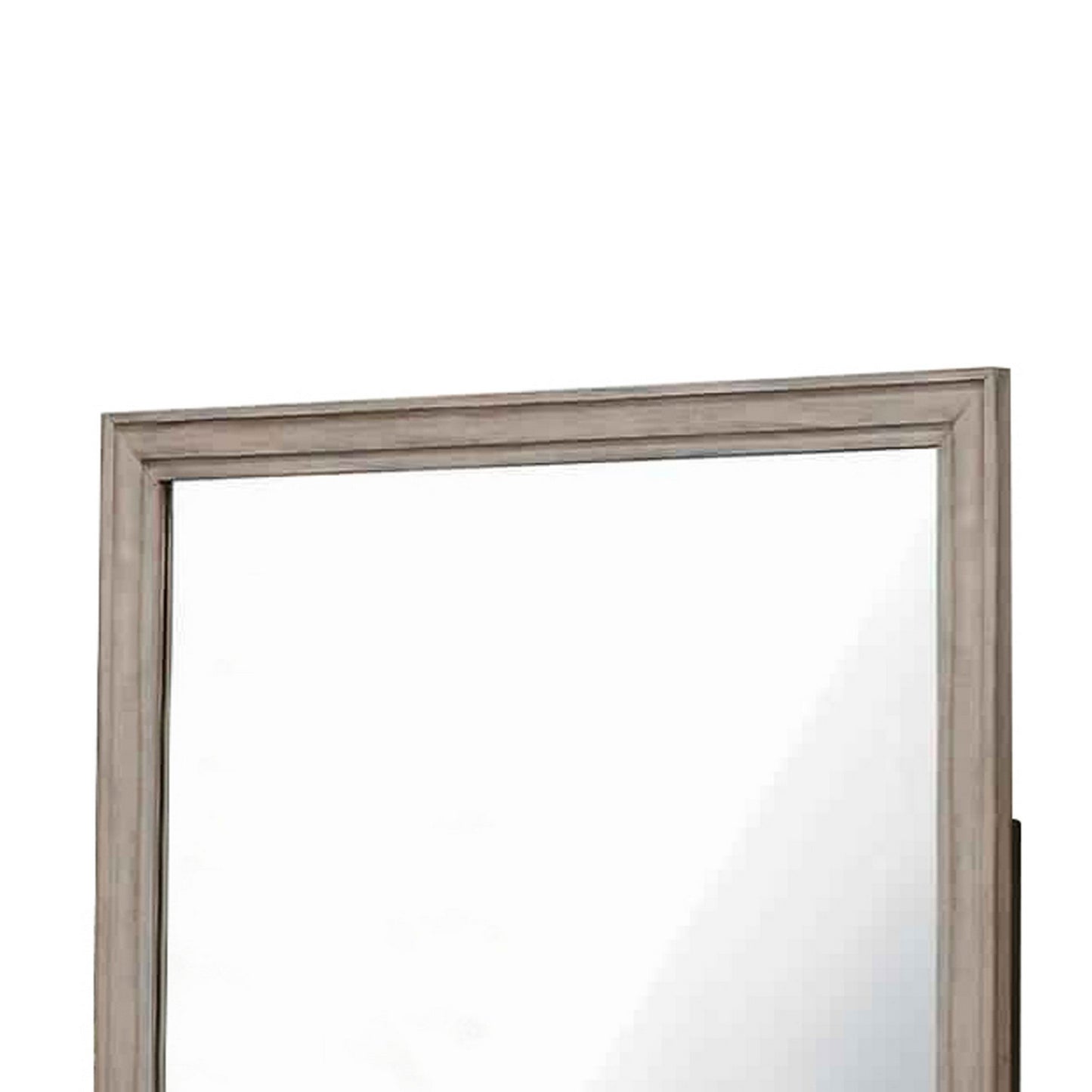 Molded Design Wooden Frame Wall Mounted Mirror Light Oak Brown