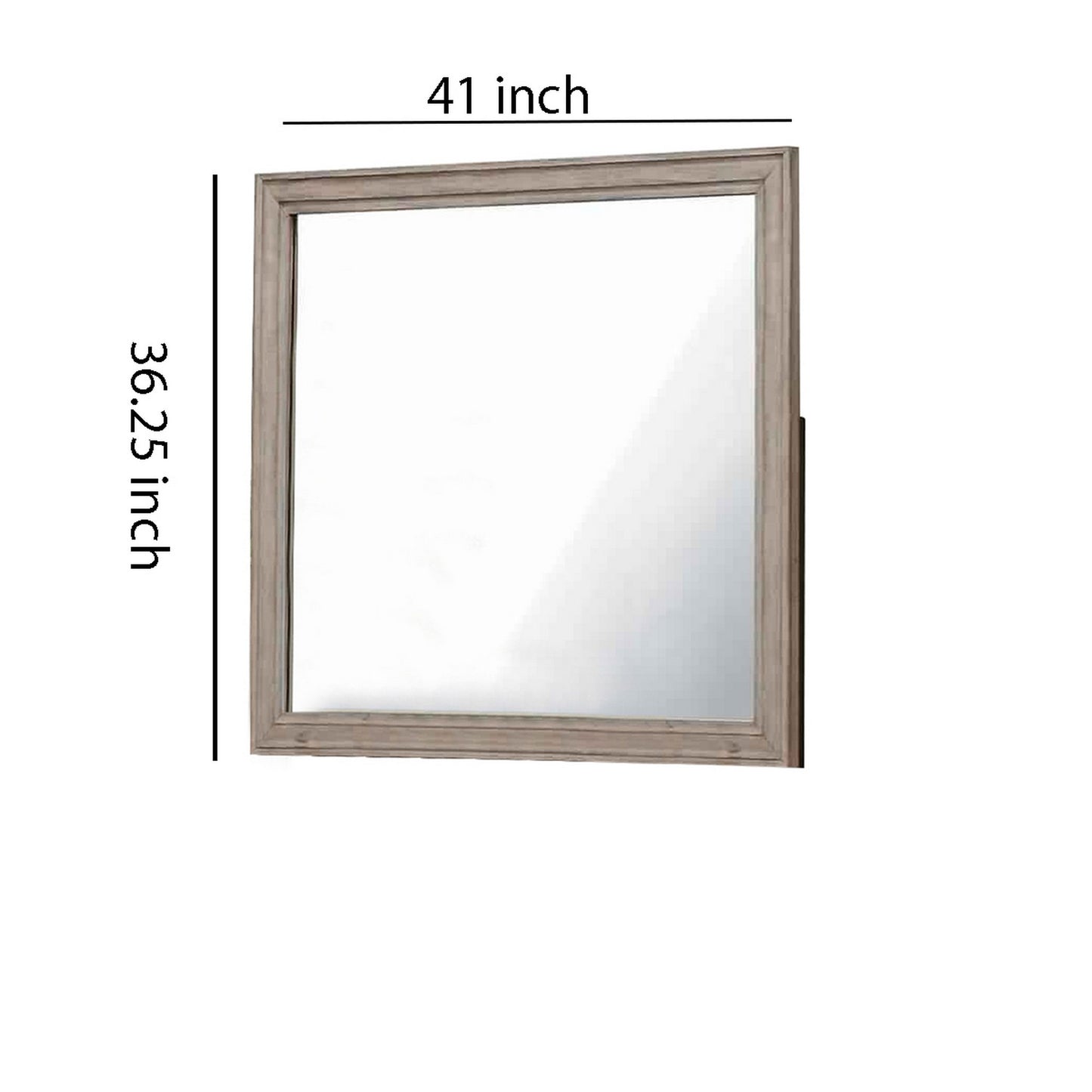 Molded Design Wooden Frame Wall Mounted Mirror Light Oak Brown