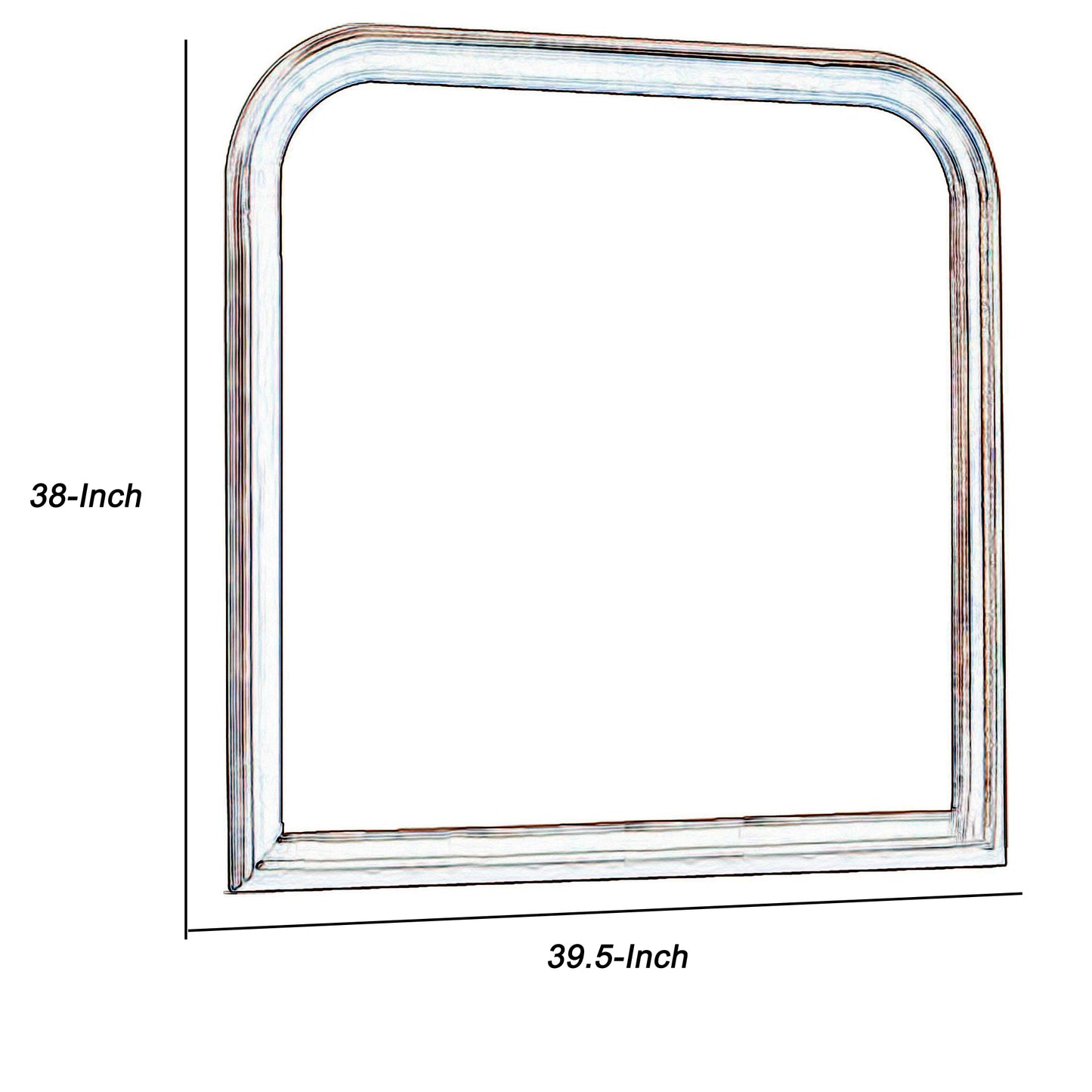 Arched Molded Design Wooden Frame Mirror Cherry Brown And Silver