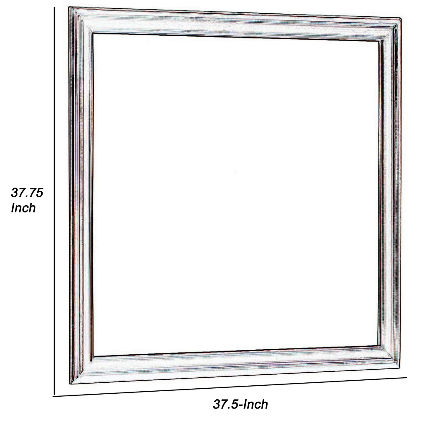 Wooden Frame Mirror With Mounting Hardware Cherry Brown And Silver