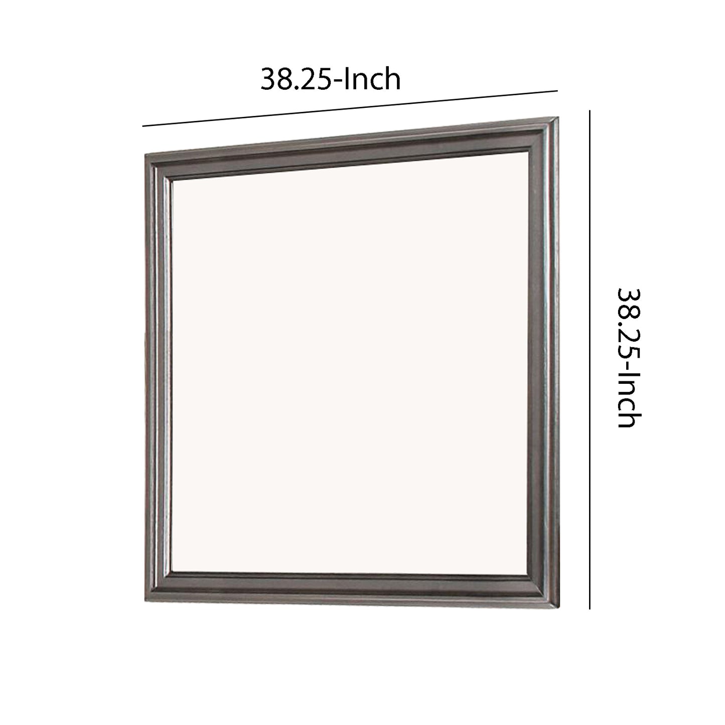Wooden Frame Mirror With Mounting Hardware Gray And Silver