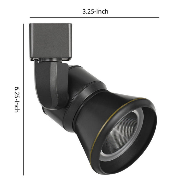 10W Integrated LED Metal Track Fixture with Cone Head Dark Black