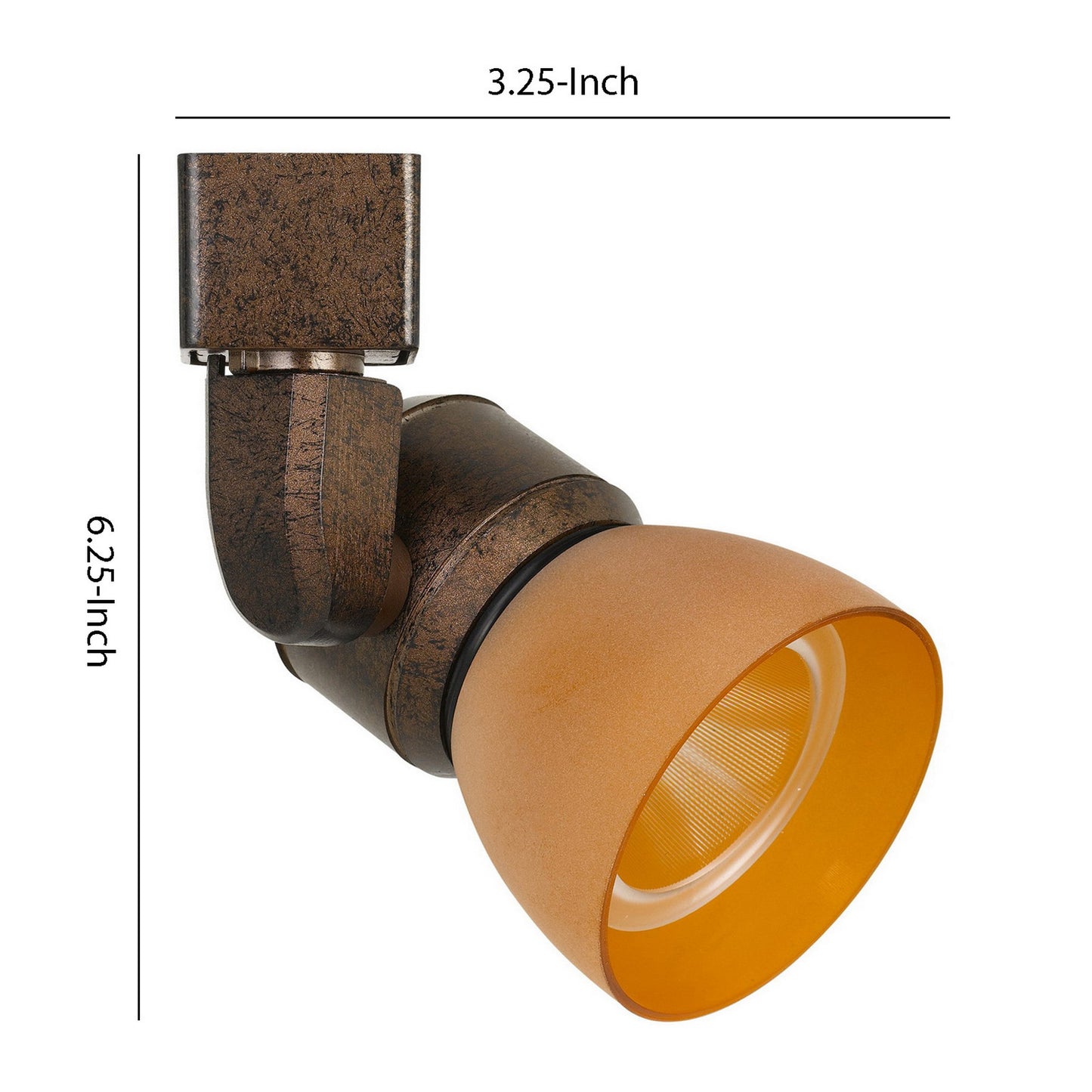 10W Integrated LED Track Fixture with Polycarbonate Head Bronze and Orange