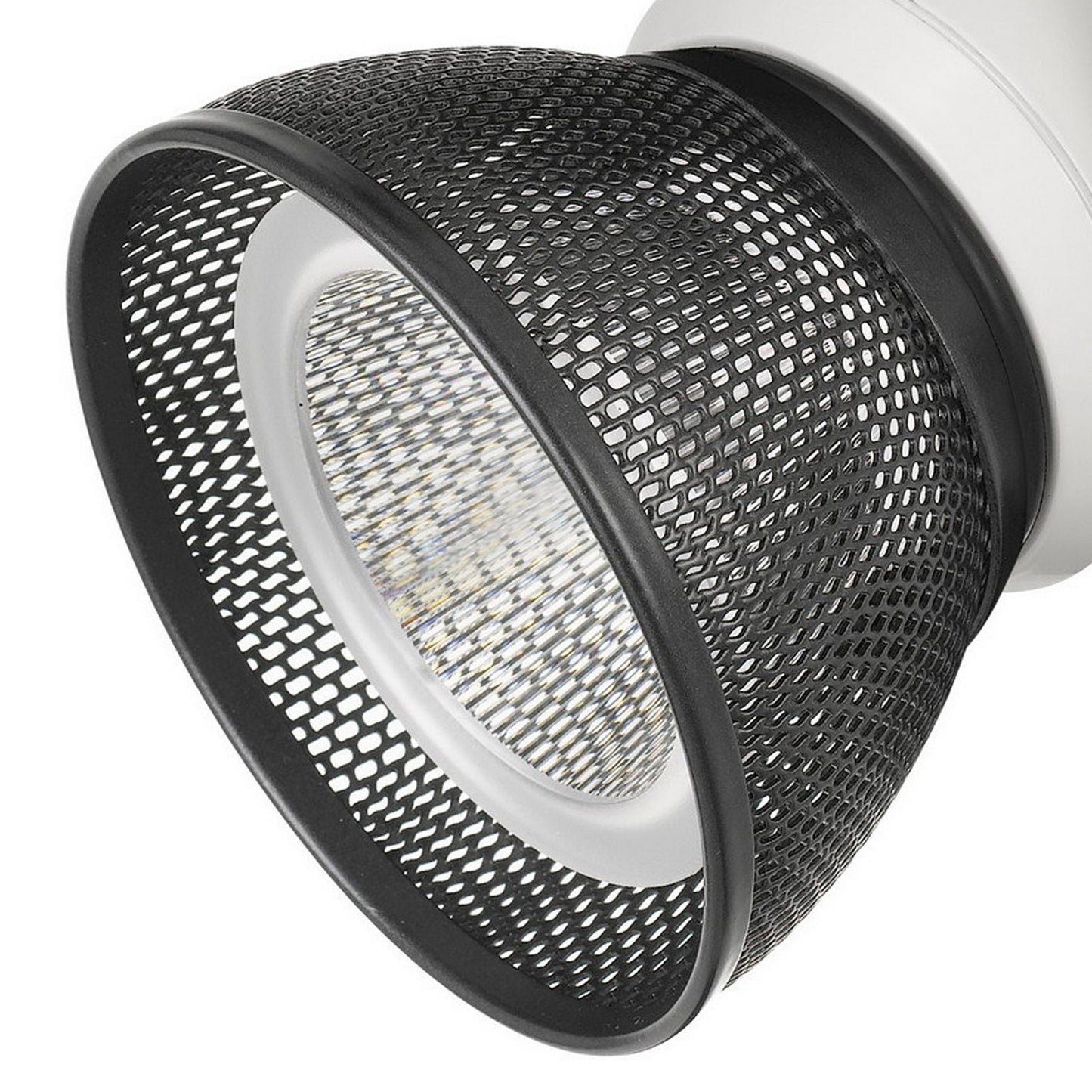 10W Integrated LED Metal Track Fixture with Mesh Head White and Black