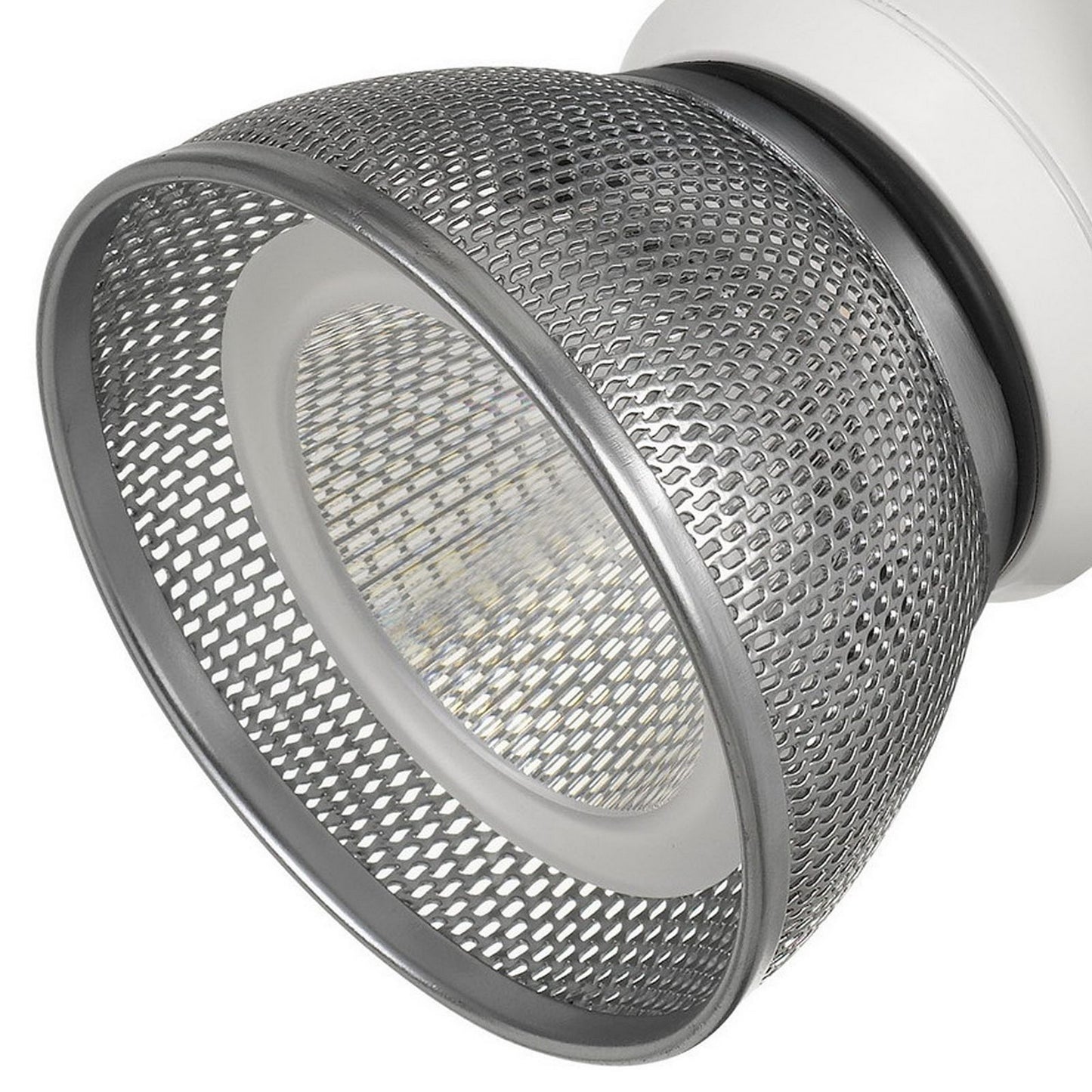 10W Integrated LED Metal Track Fixture with Mesh Head White and Silver