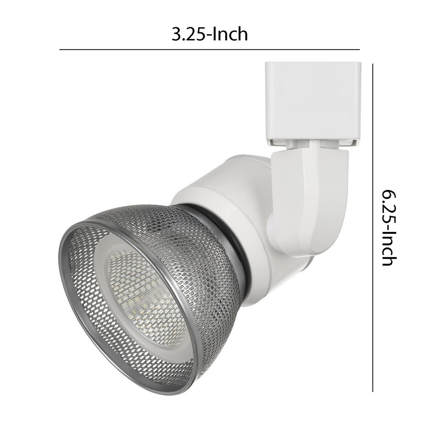 10W Integrated LED Metal Track Fixture with Mesh Head White and Silver