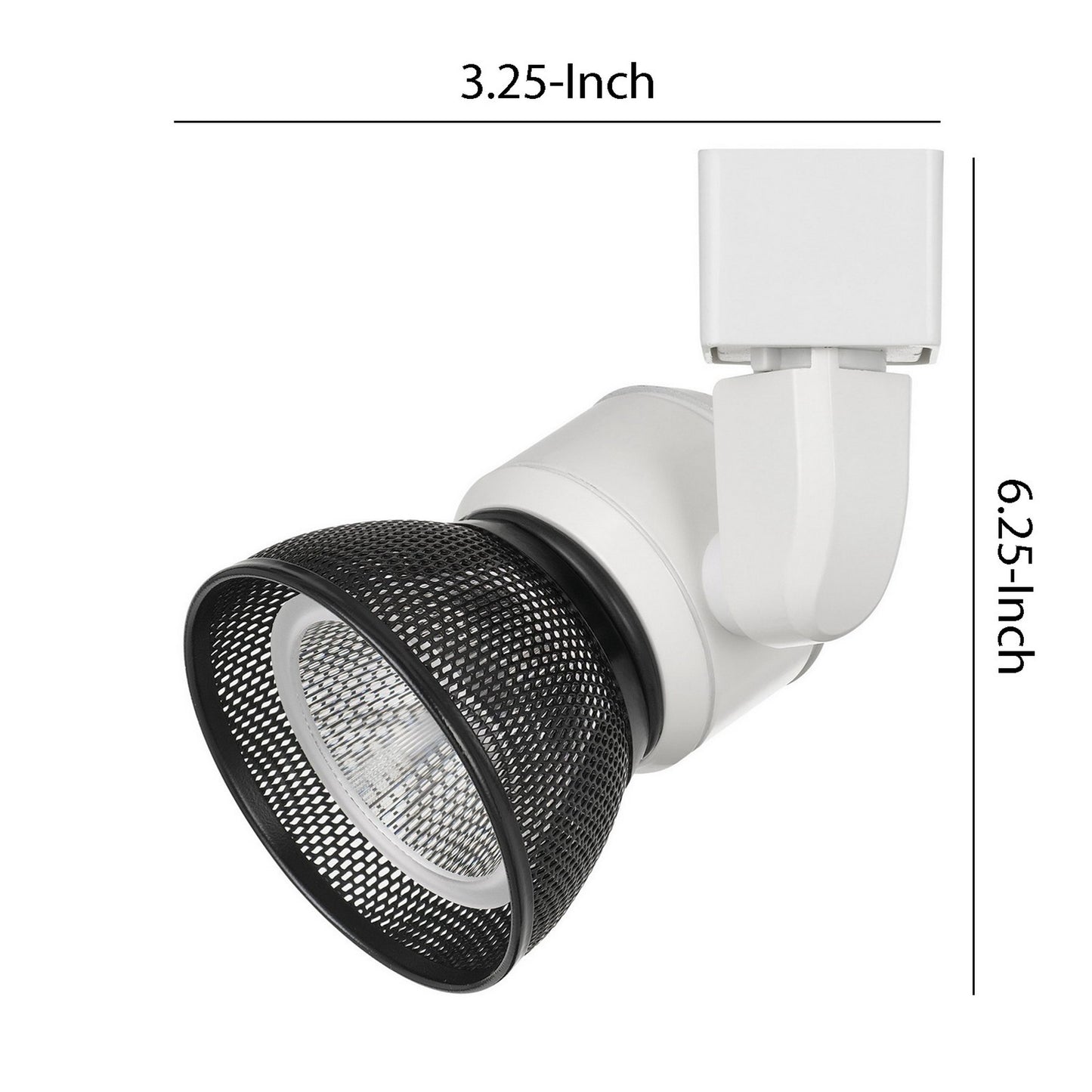 10W Integrated LED Metal Track Fixture with Mesh Head White and Dark Black