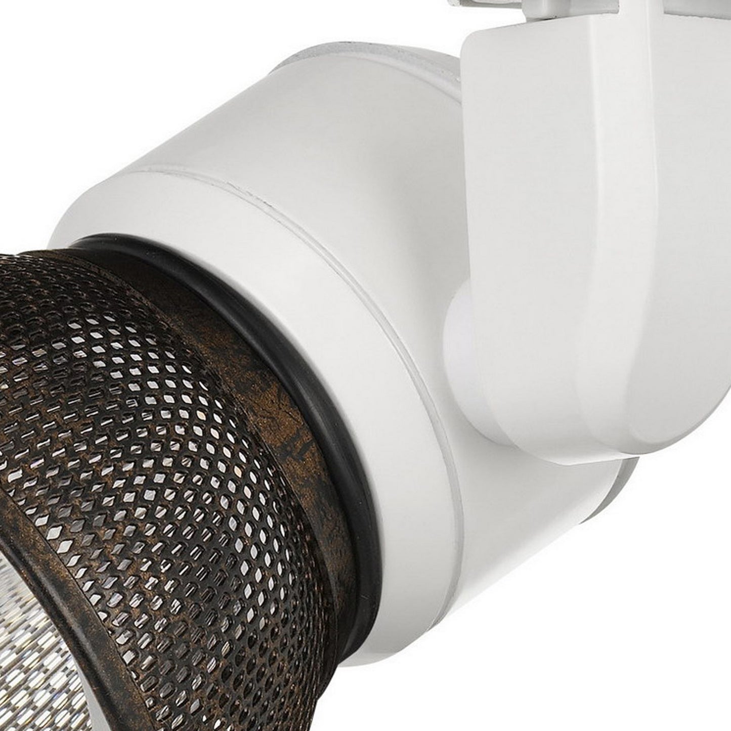 10W Integrated LED Metal Track Fixture with Mesh Head White and Bronze