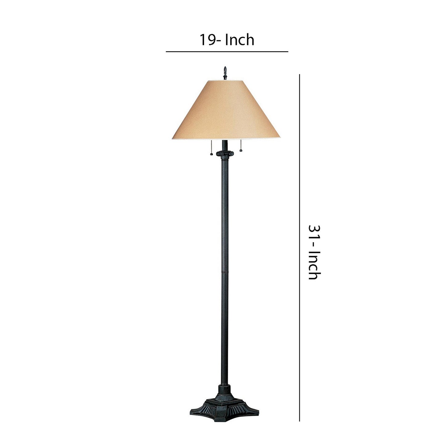 Paper Wrapped Tapered Shade Double Chain Floor Lamp Brown And Metal Gray