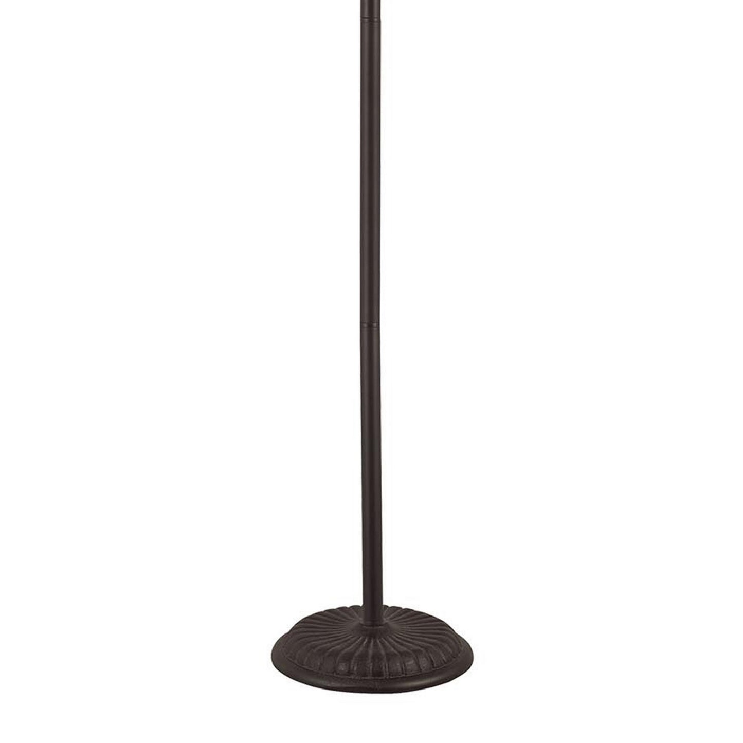 Metal Floor Lamp With Pull Chain Switch And Paper Shade Off White And Black