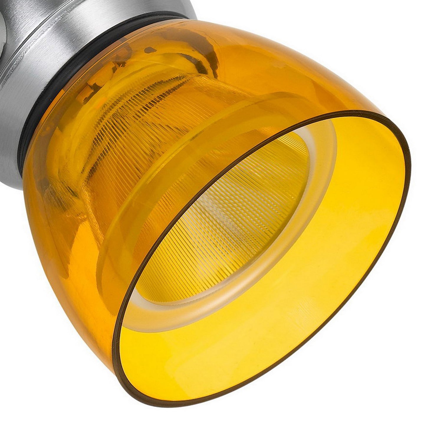 Metal and Clear Polycarbonate LED Track Fixture Silver and Yellow