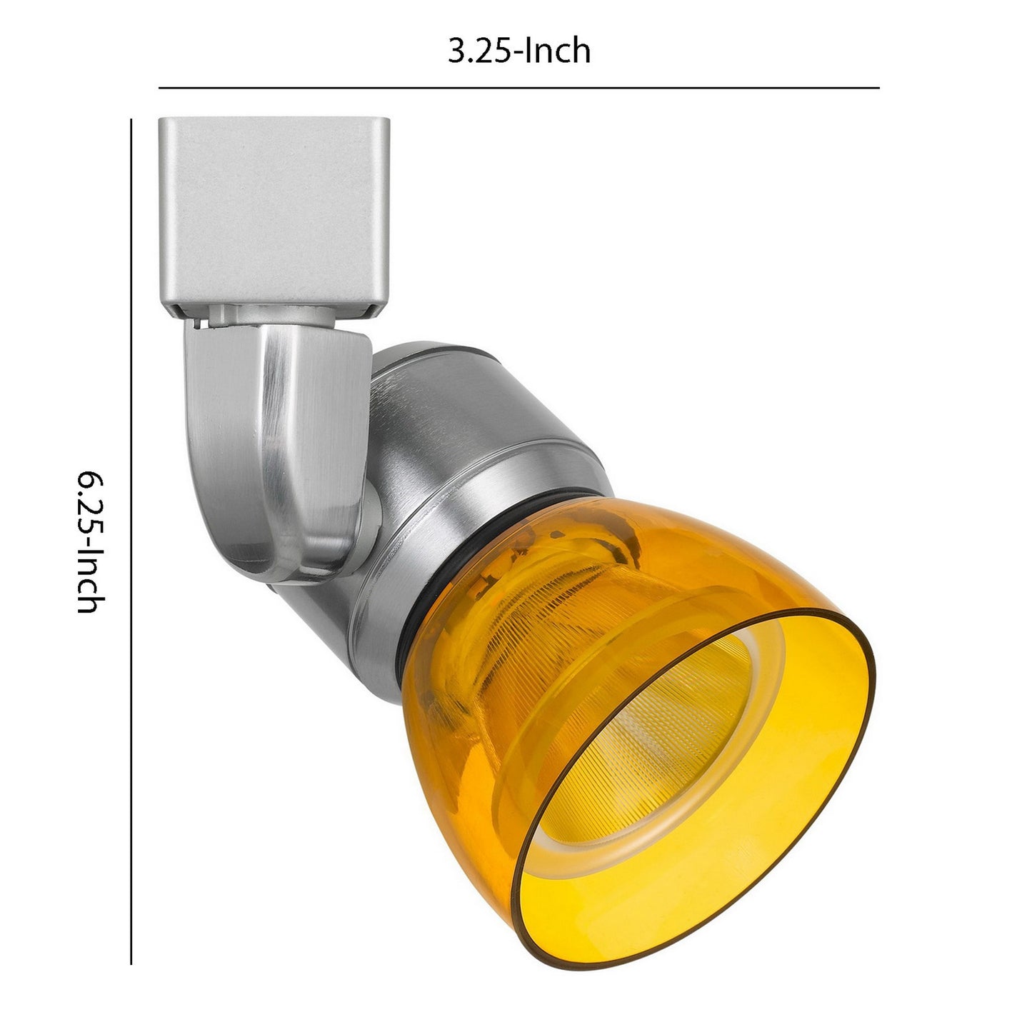 Metal and Clear Polycarbonate LED Track Fixture Silver and Yellow