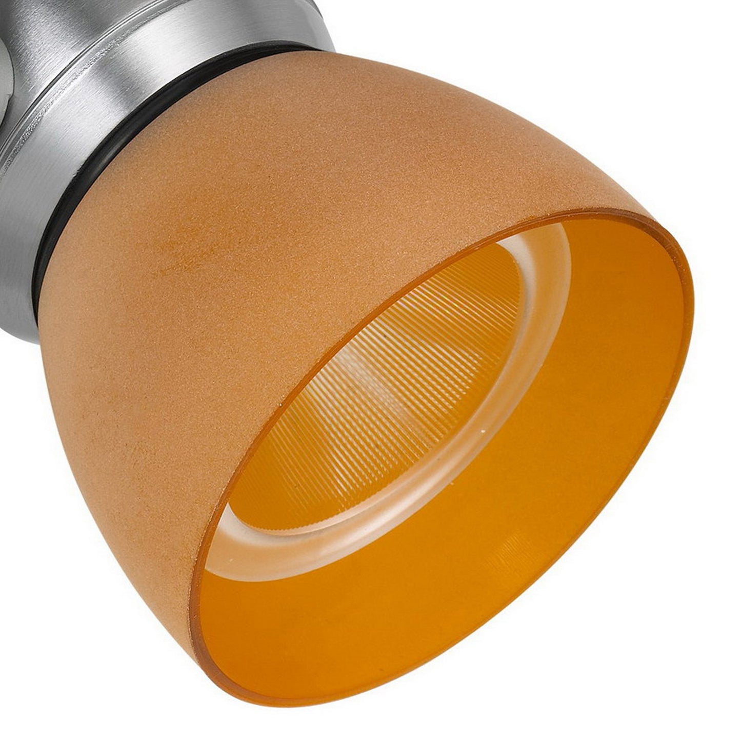 Metal and Frosted Polycarbonate LED Track Fixture Silver and Yellow