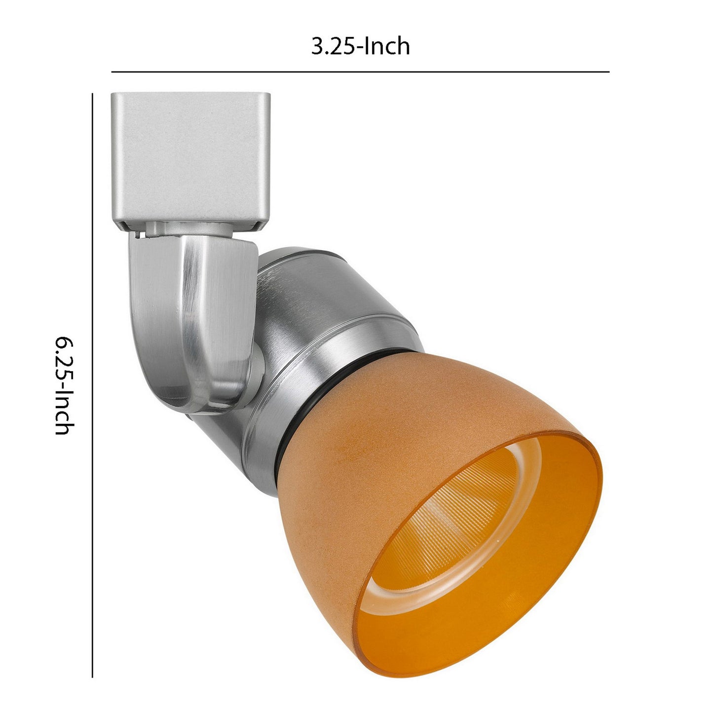 Metal and Frosted Polycarbonate LED Track Fixture Silver and Yellow