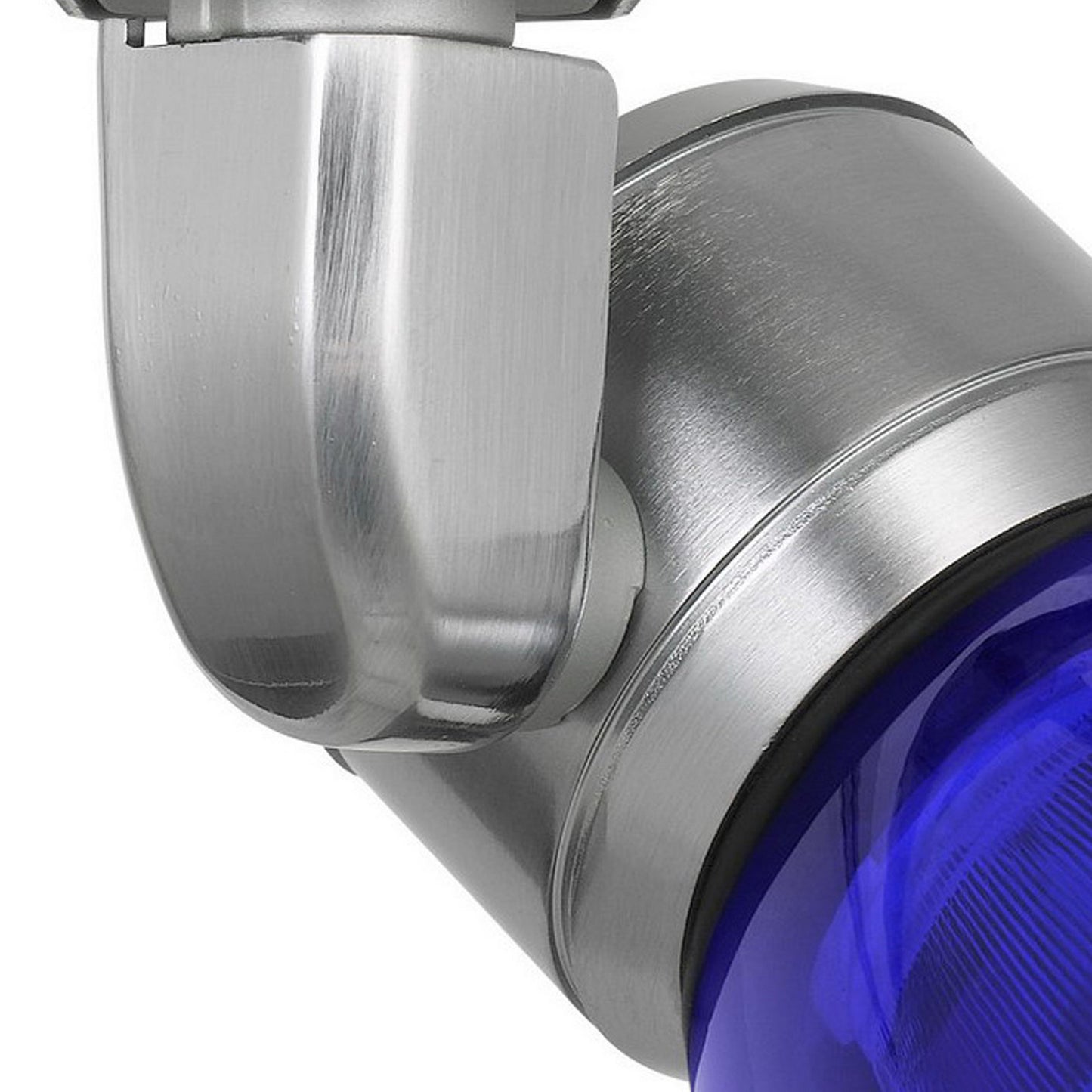 Metal and Clear Polycarbonate LED Track Fixture Blue and Silver