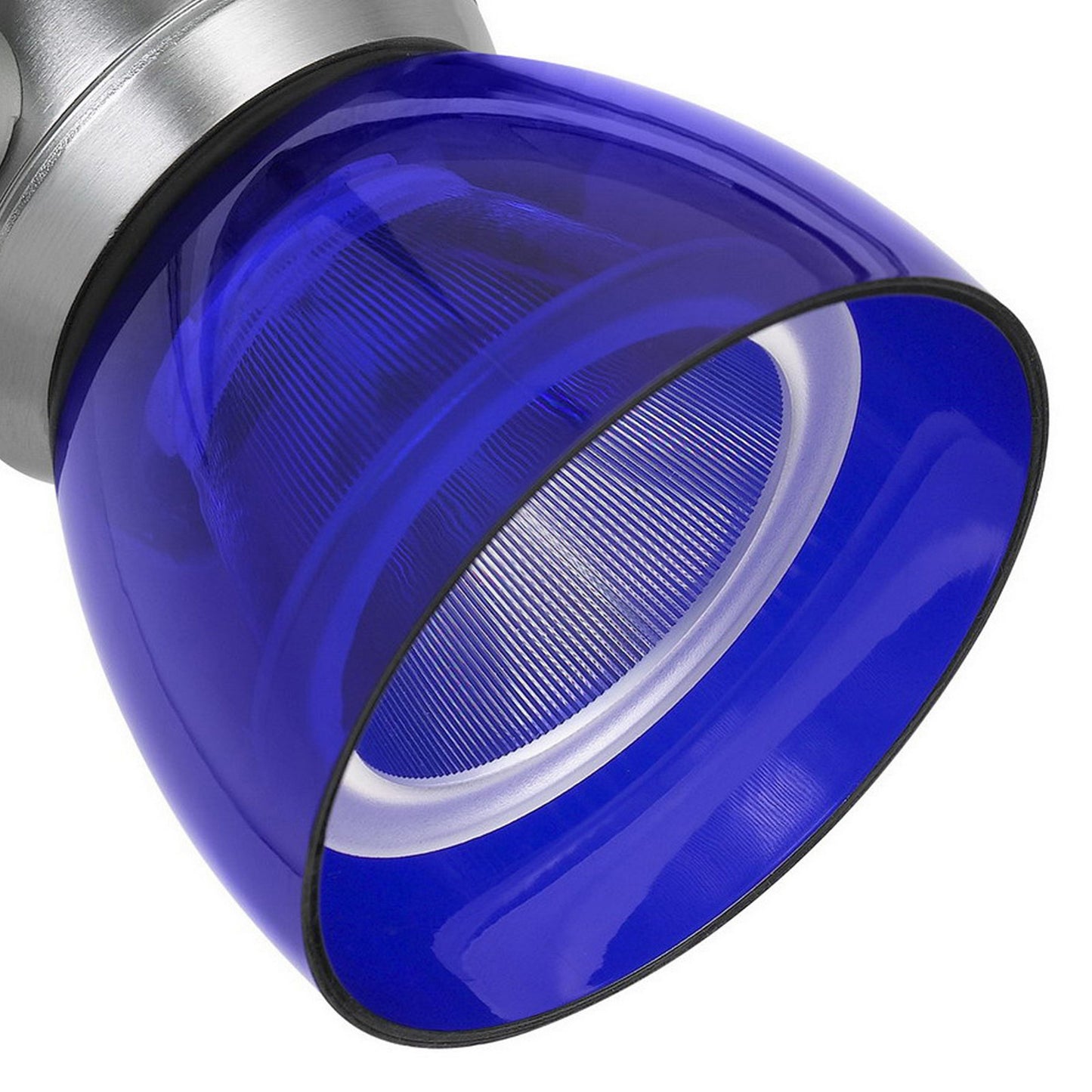 Metal and Clear Polycarbonate LED Track Fixture Blue and Silver